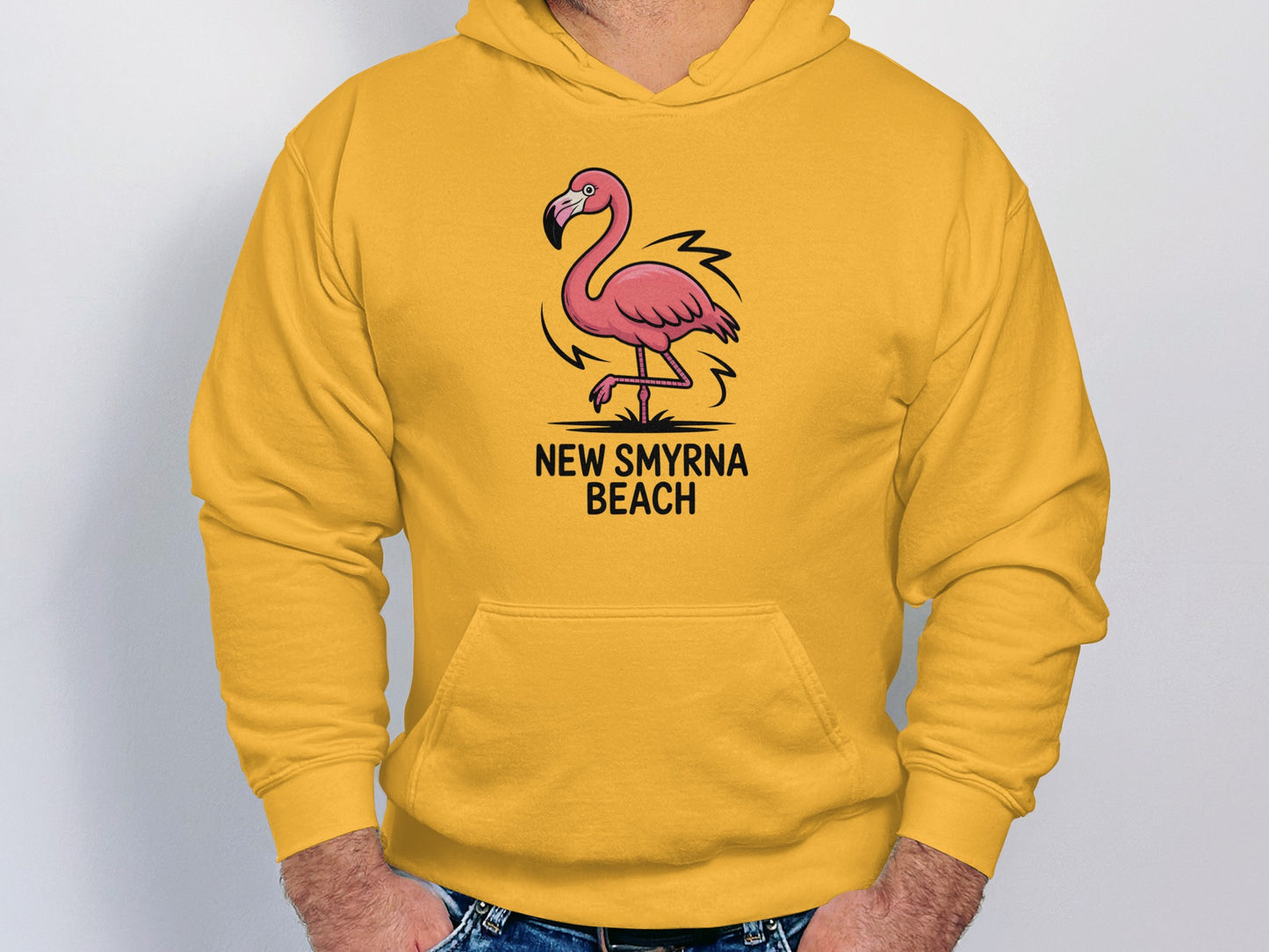 New Smyrna Beach Pink Flamingo Graphic Hoodie product