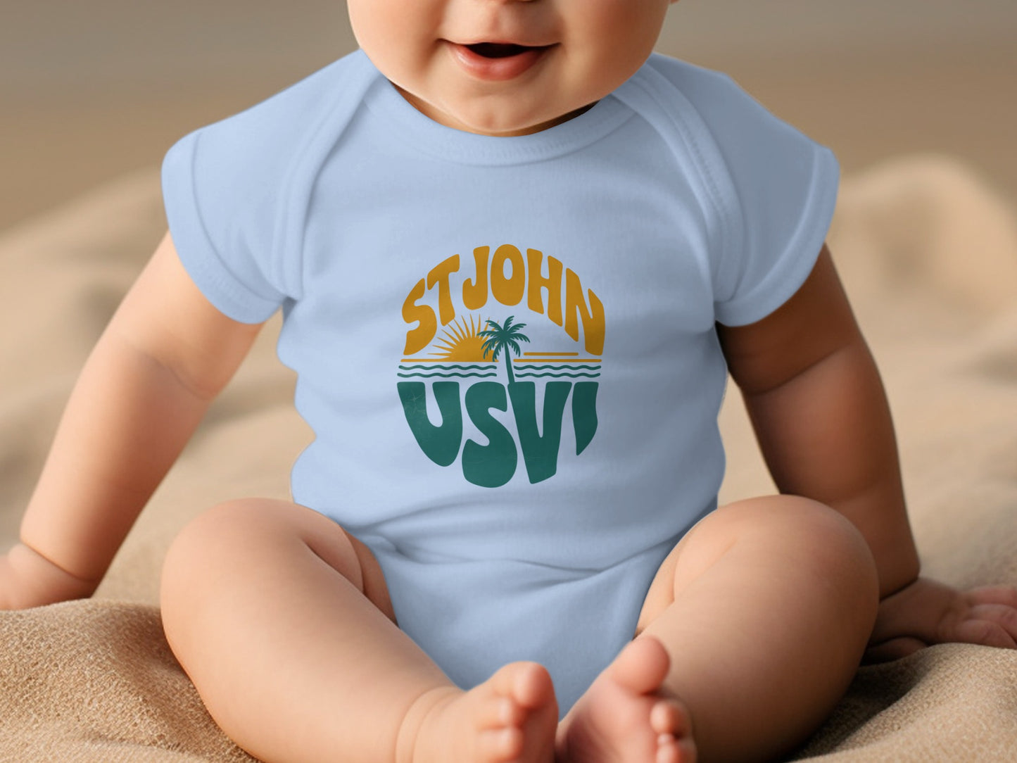 St John USVI Colorful Print Baby Bodysuit product