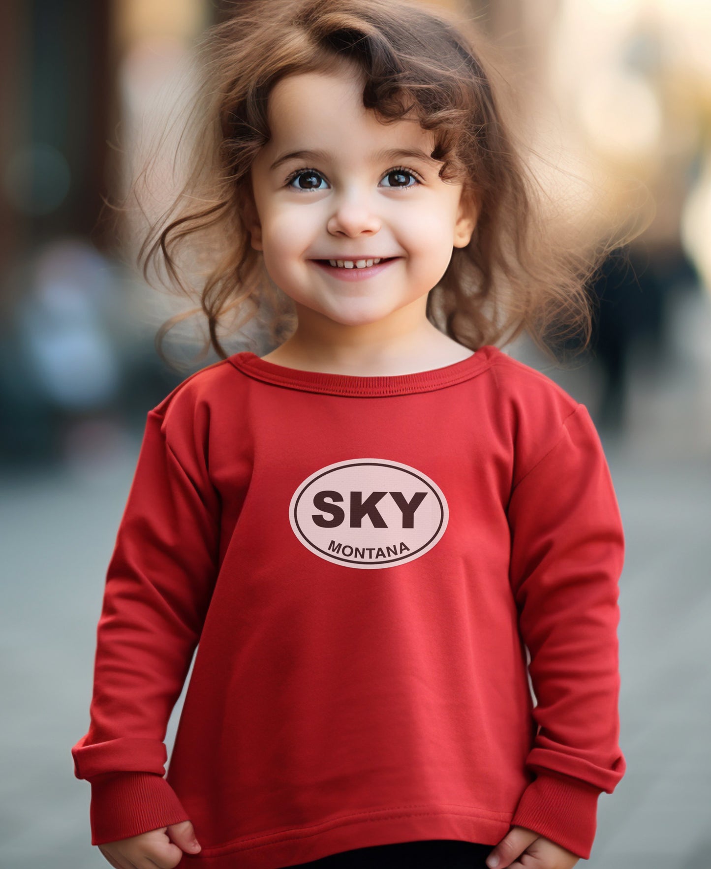 Big Sky exploring nature at Ousel Falls Park Toddler Long Sleeve T-Shirt