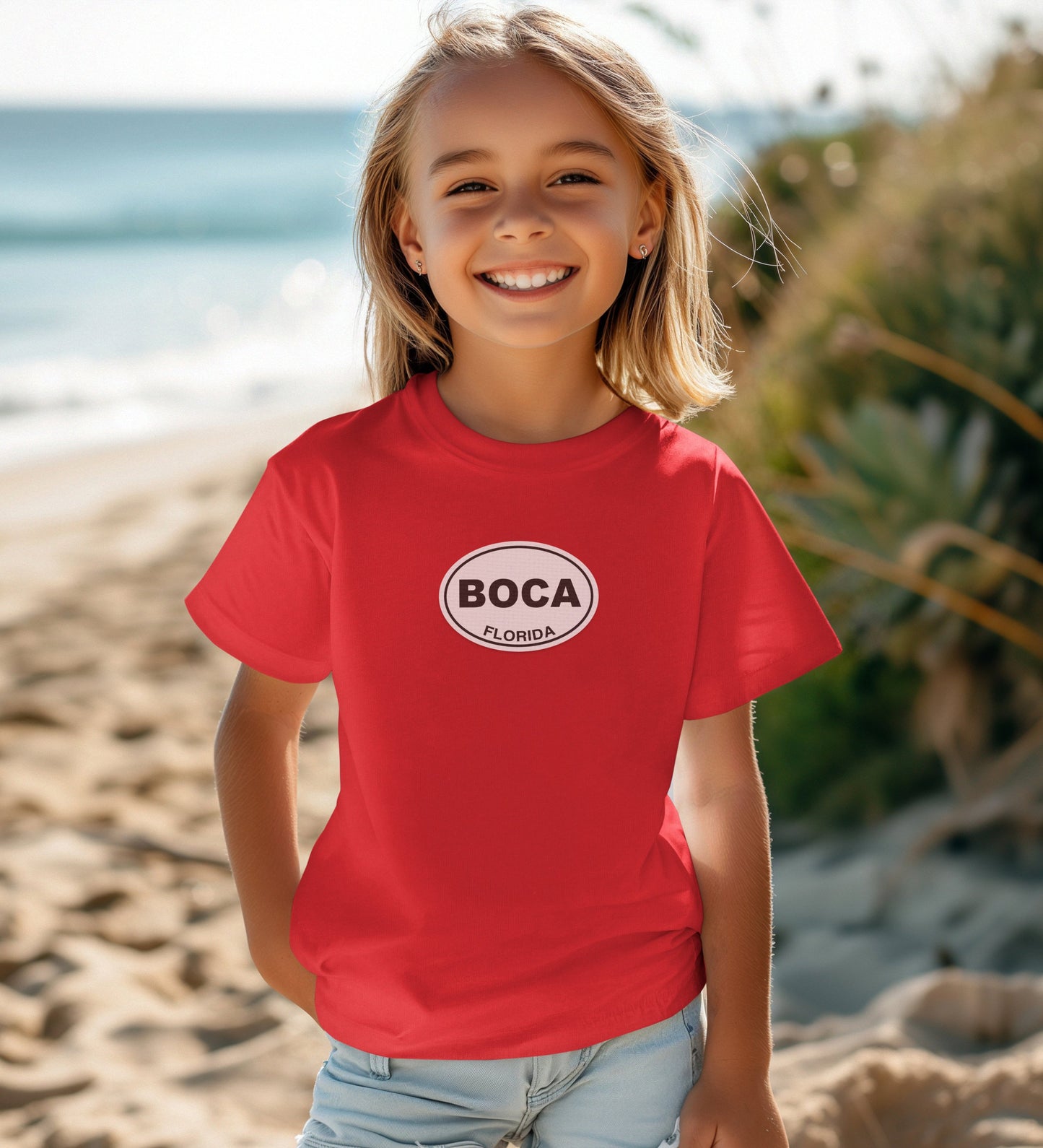 Cute Red Boca Florida Graphic Tee for Kids product