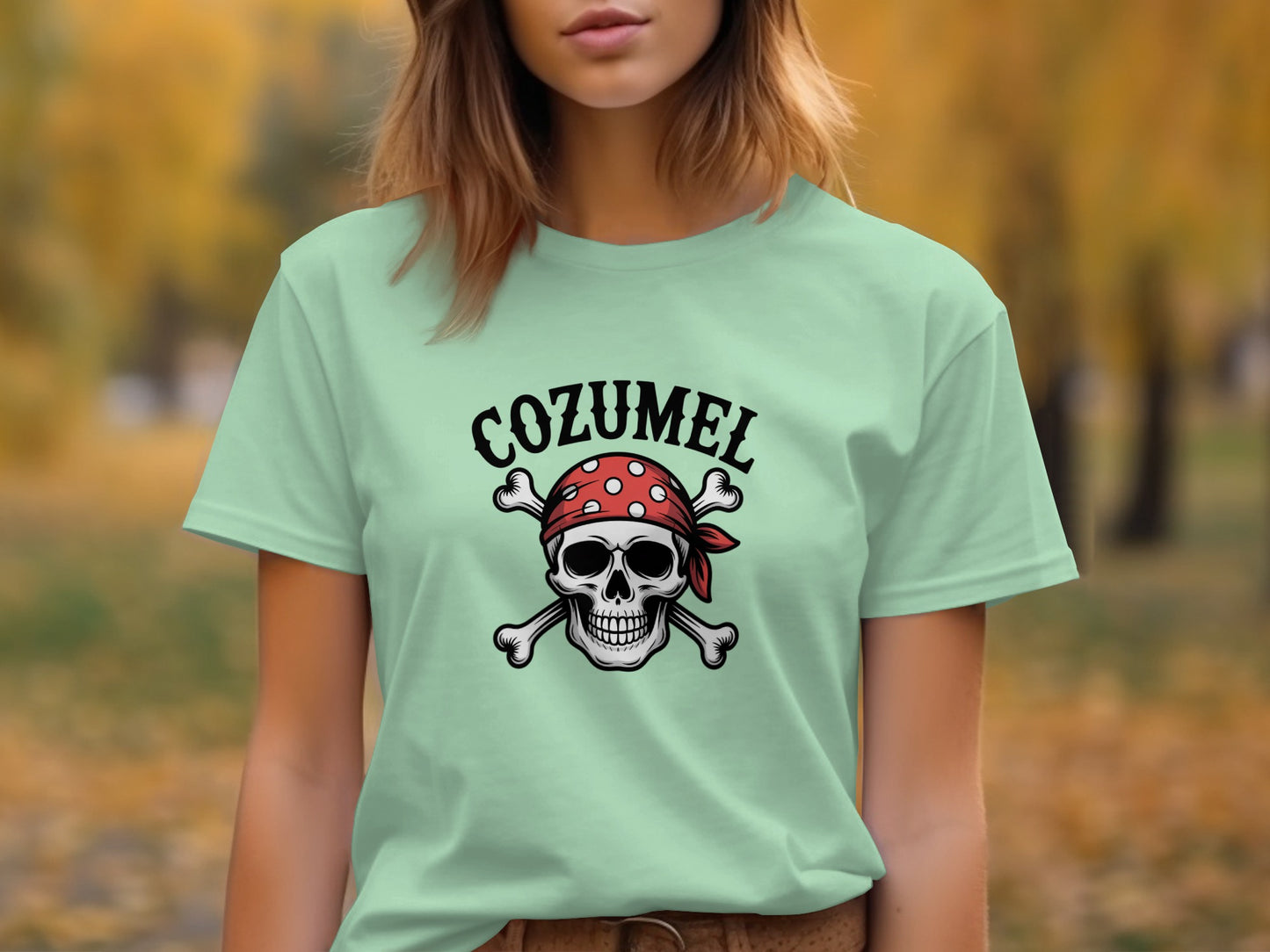 Cozumel Skull and Crossbones Design T-Shirt product