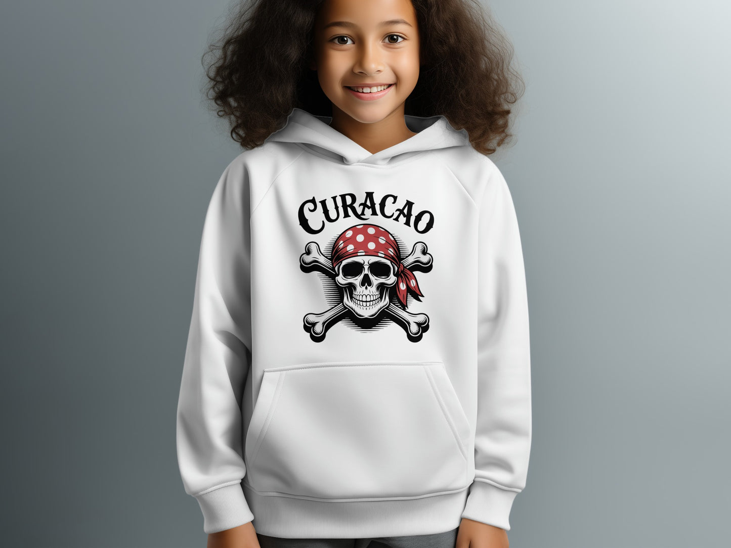 Curacao Pirate Skull with Red Bandana Hoodie product