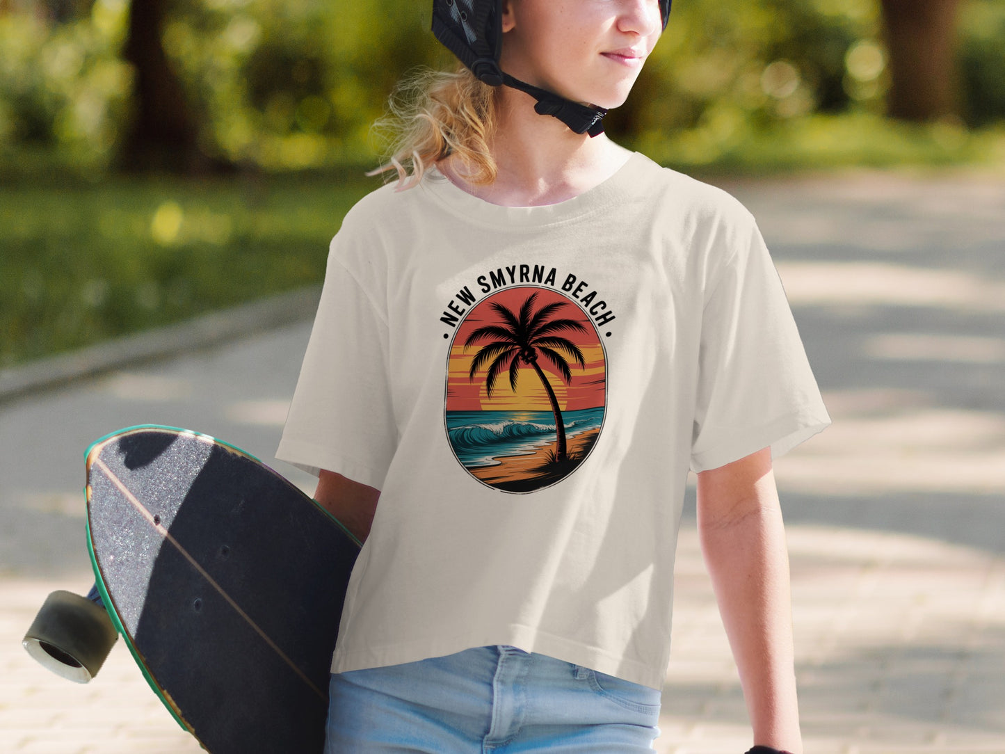 New Smyrna Beach Scenic Palm Tree Graphic T-shirt product