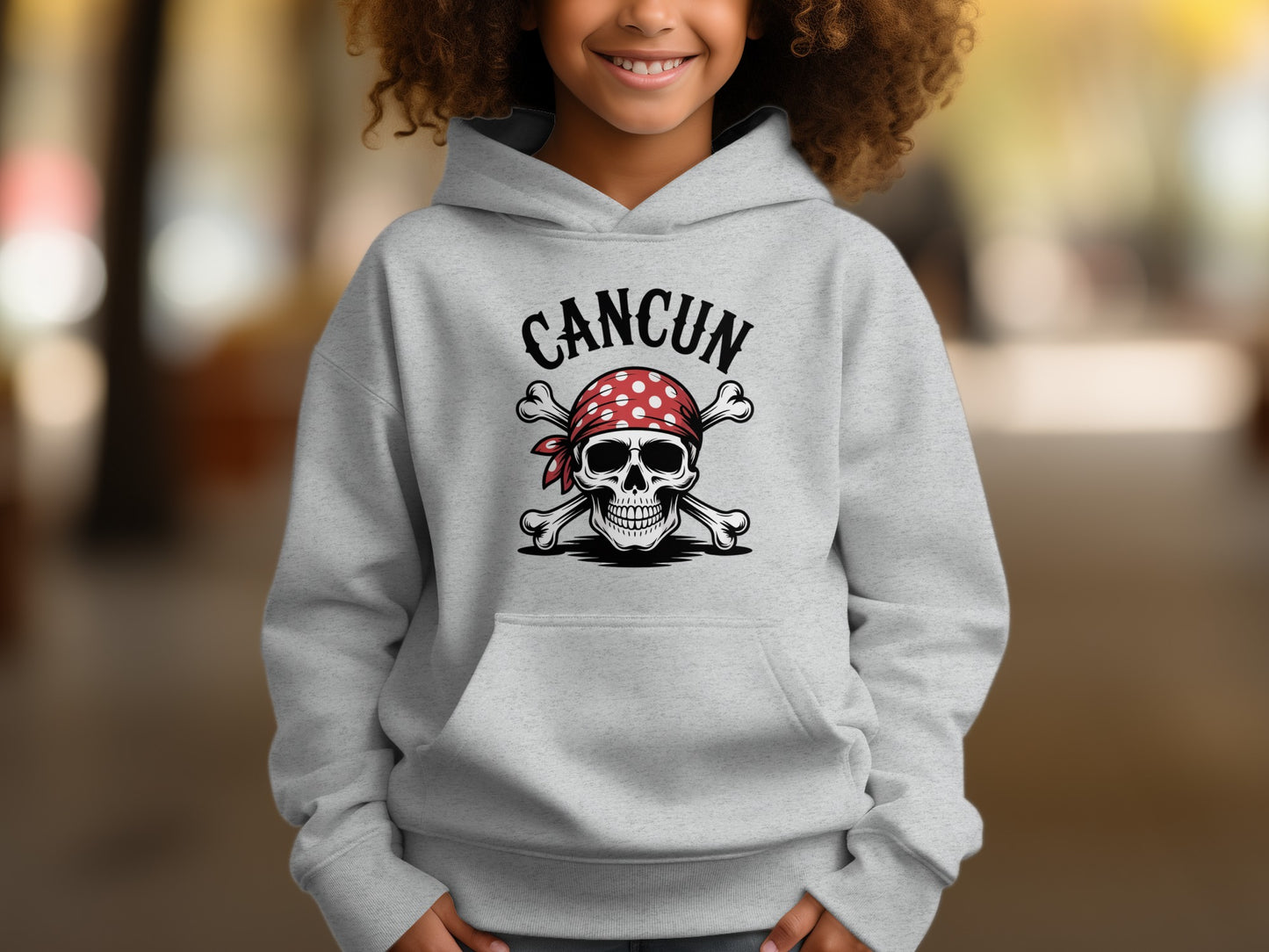 Cancun Skull Pirate Kids Hoodie Comfortable product