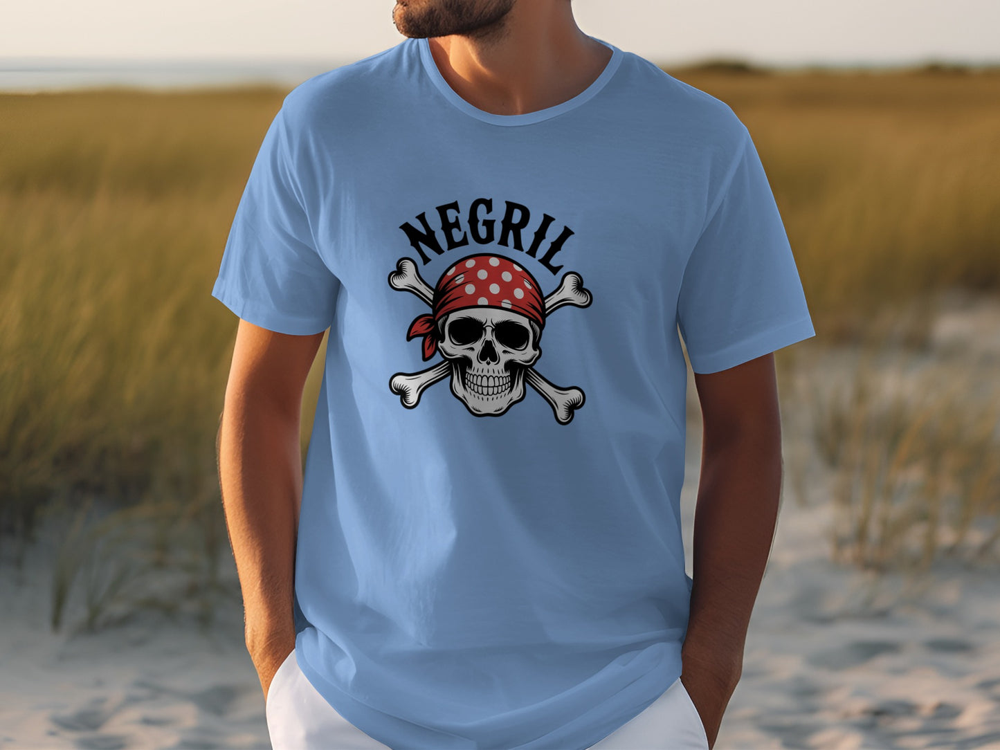 Negril Pirate Skull and Crossbones Graphic T-shirt product type