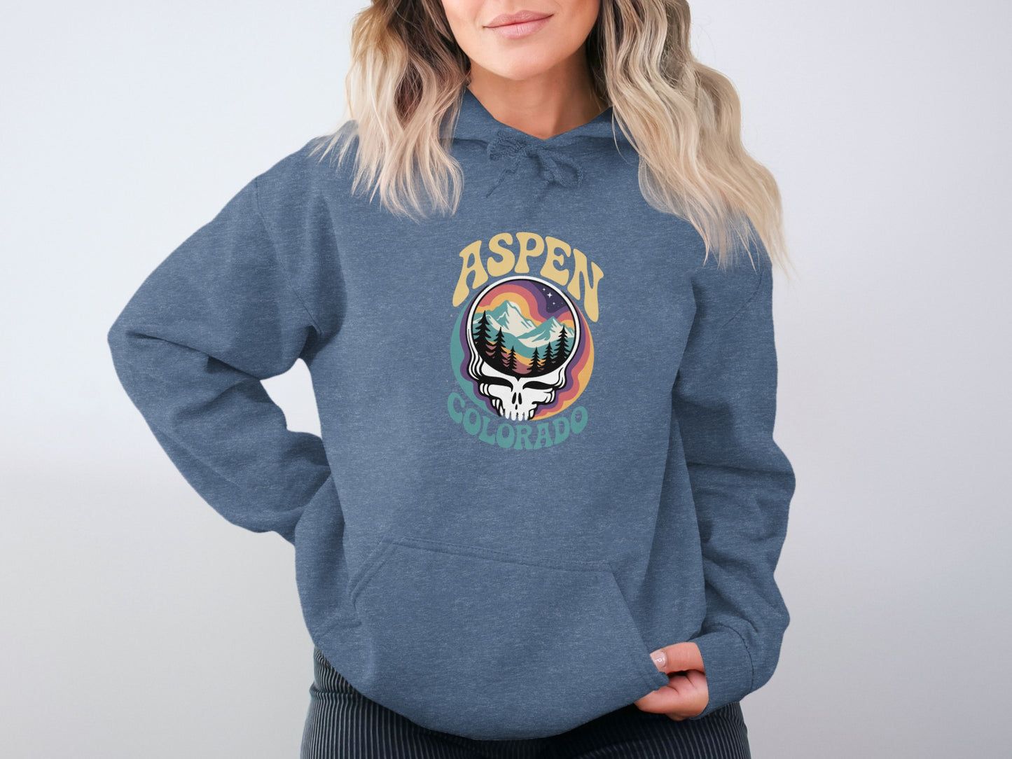 Aspen Colorado Skull Mountain Graphic Hoodie product type