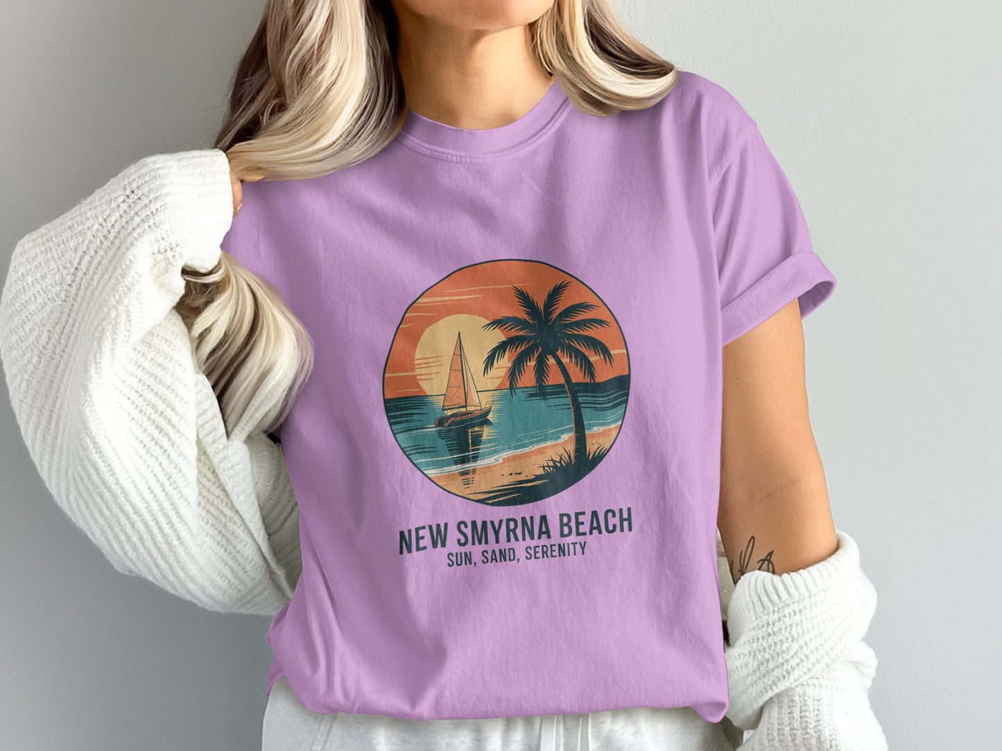 New Smyrna Beach Sun Sand Serenity Graphic T-Shirt product