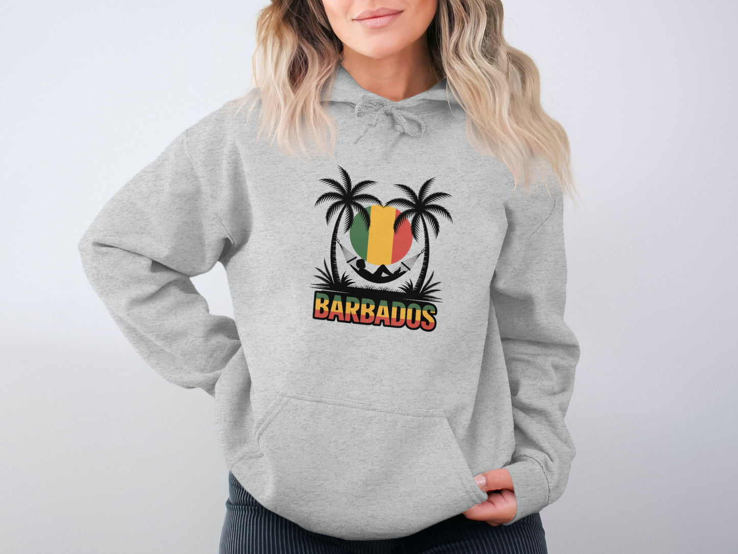 Barbados Graphic Hoodie with Palm Trees product type