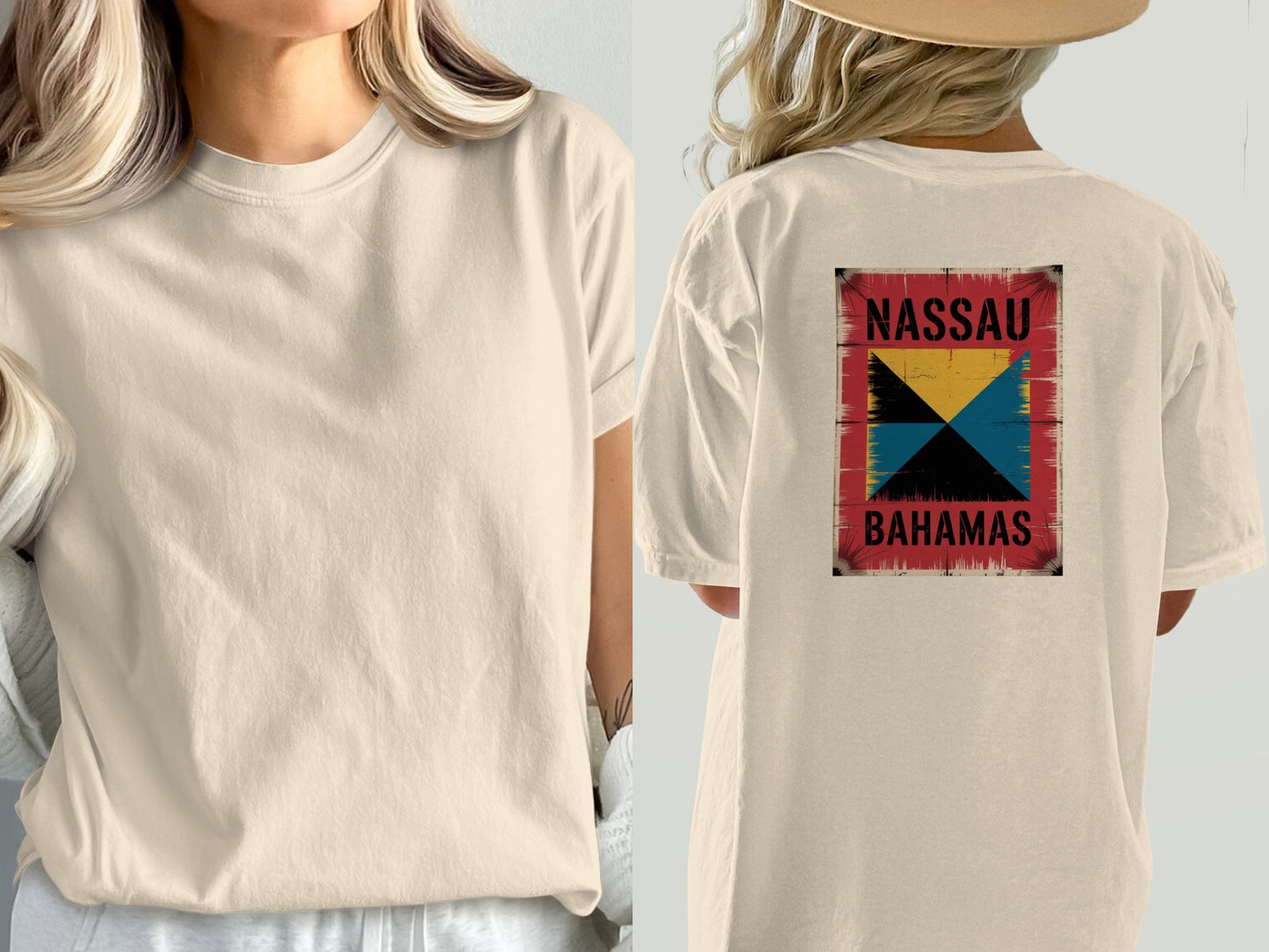 Nassau Bahamas Flag Graphic Print T-Shirt product