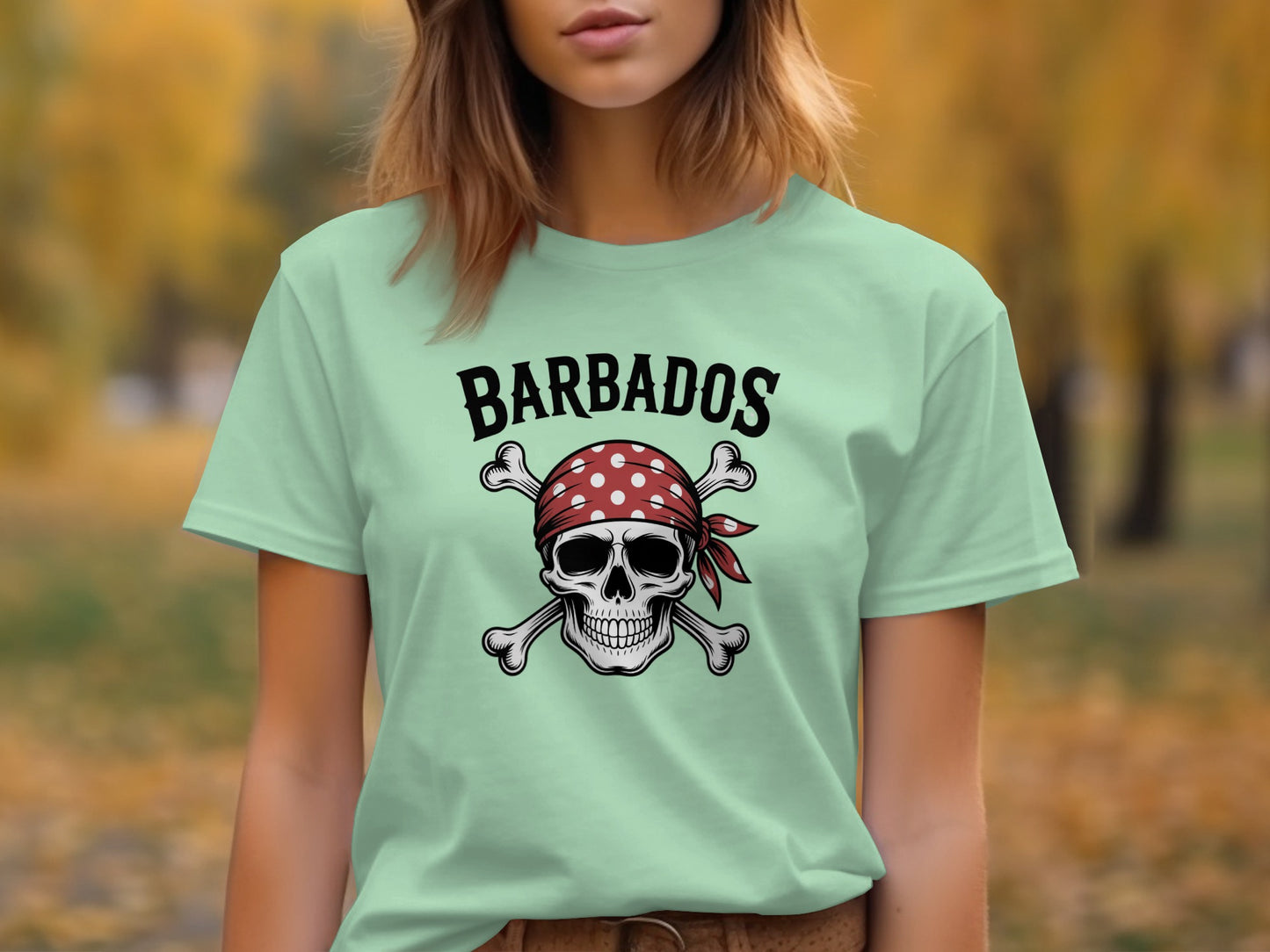 Barbados Skull and Crossbones Graphic T-Shirt Product
