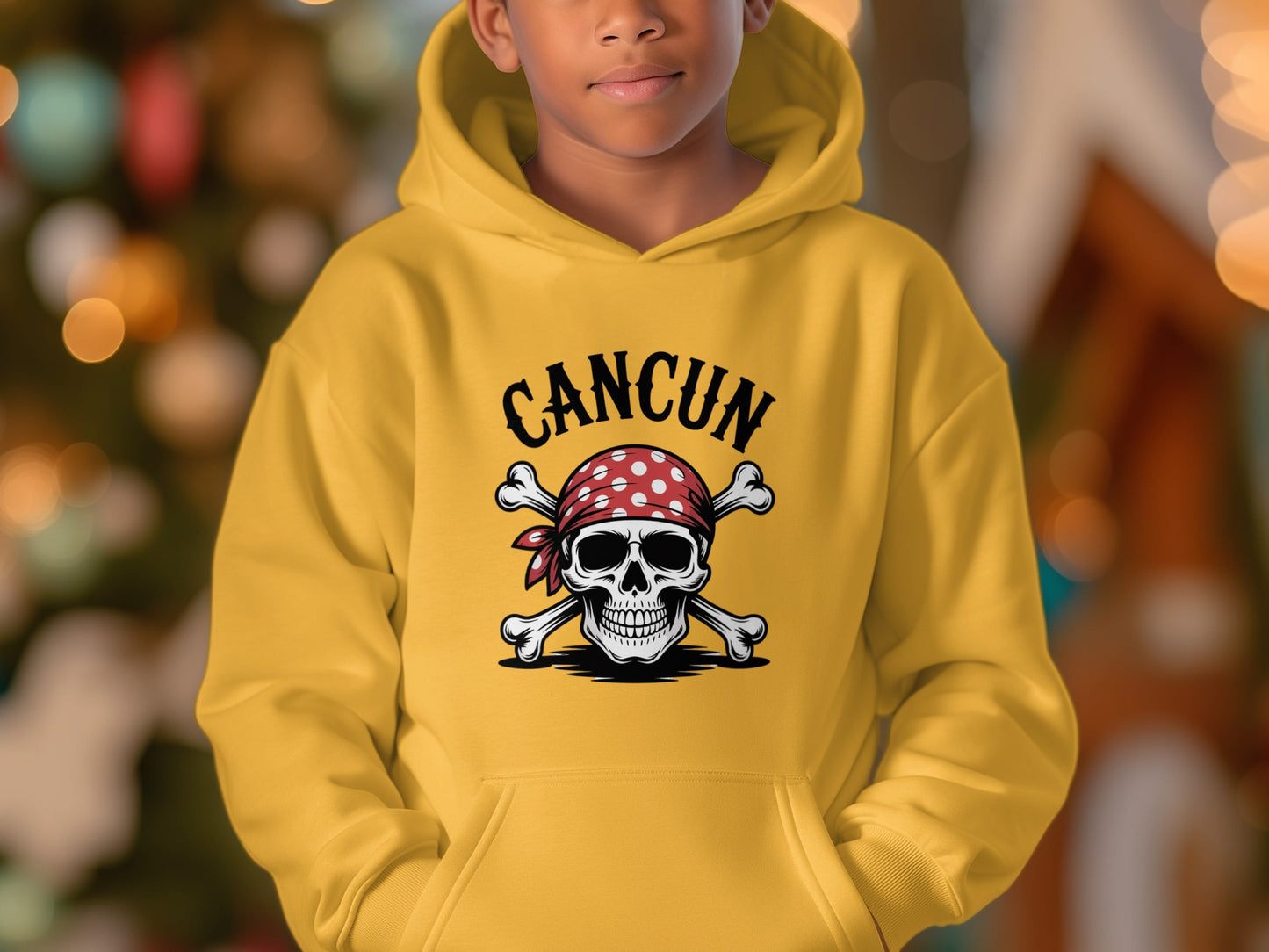 Yellow Skull and Crossbones Cancun Hoodie product