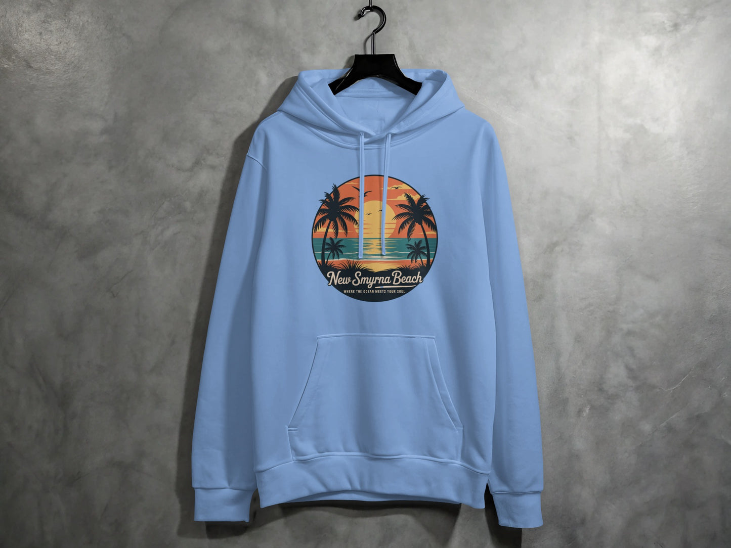 New Smyrna Beach Blue Hoodie product type