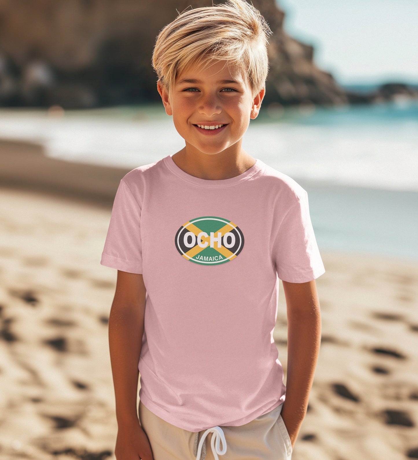 Ocho Jamaica Logo Youth Beach Day T-Shirt product type