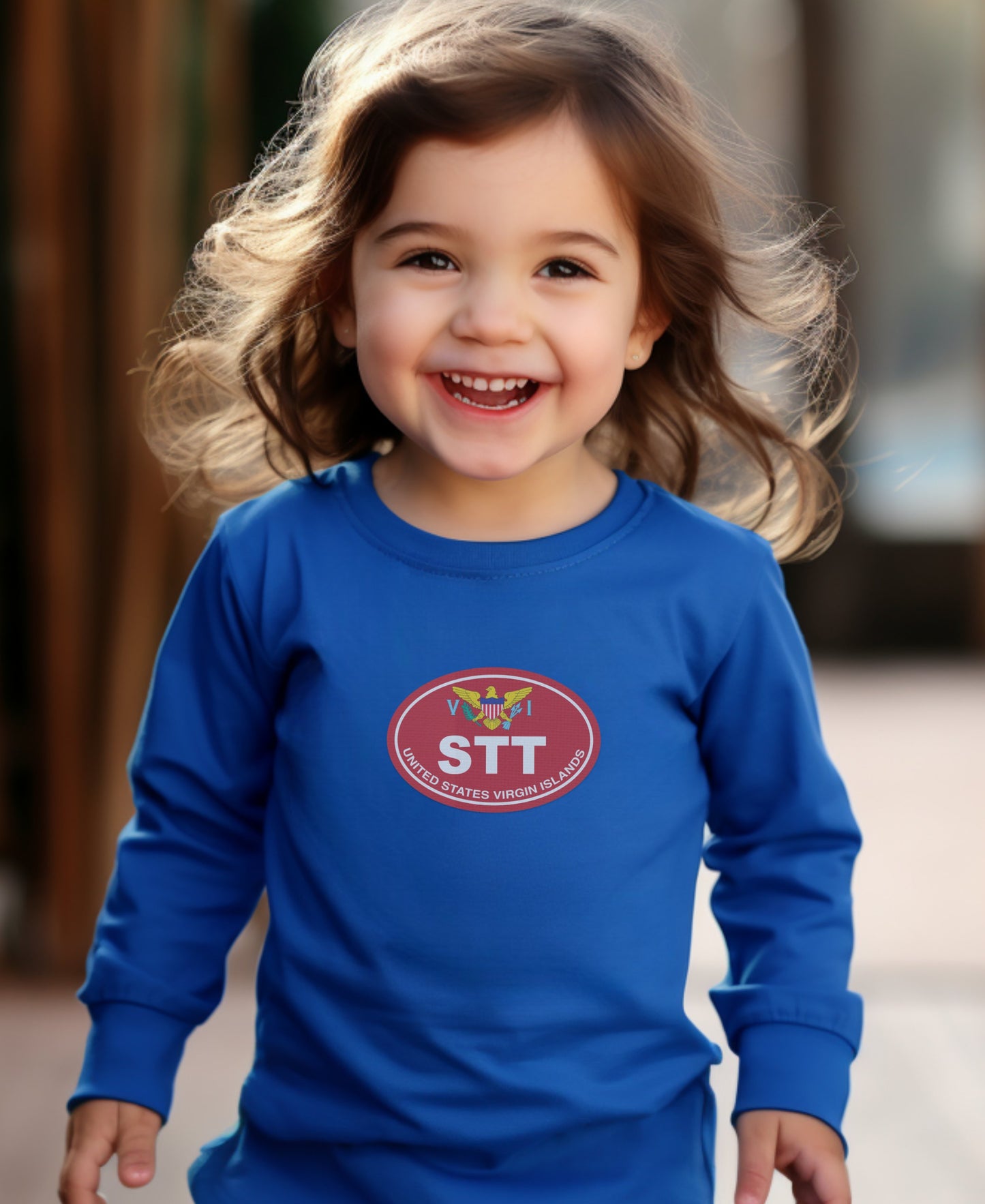 St Thomas exploring pirate history at Blackbeard's Castle Toddler Long Sleeve T-Shirt