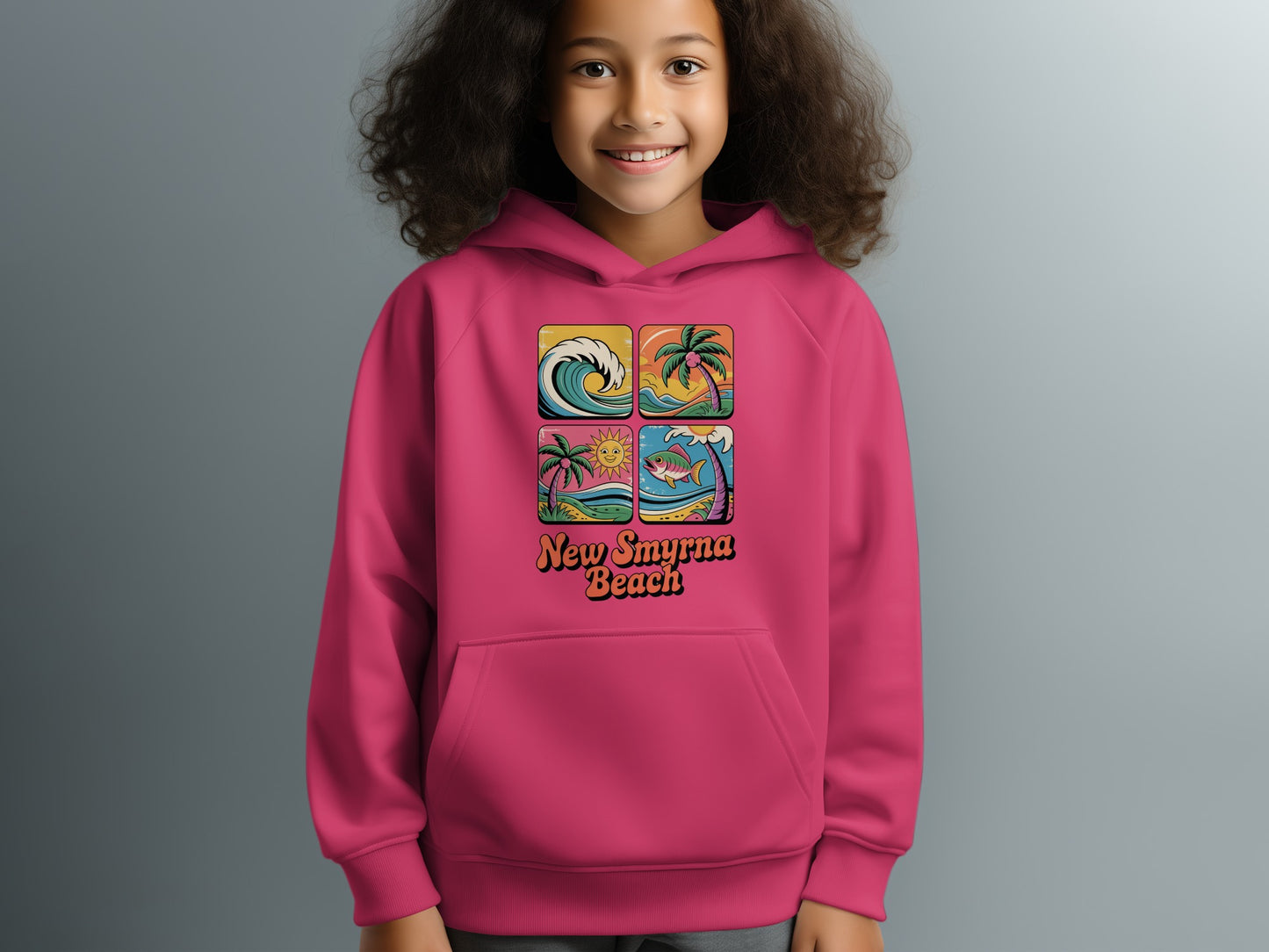 New Smyrna Beach Youth Hoodie Colorful Graphic product type
