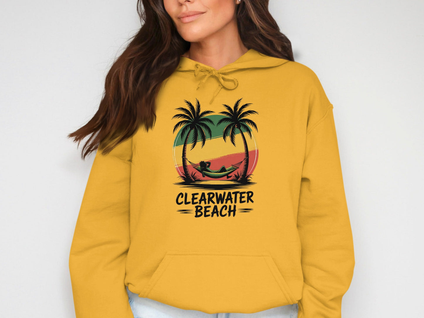 Clearwater Beach Sunset Palm Tree Hoodie product