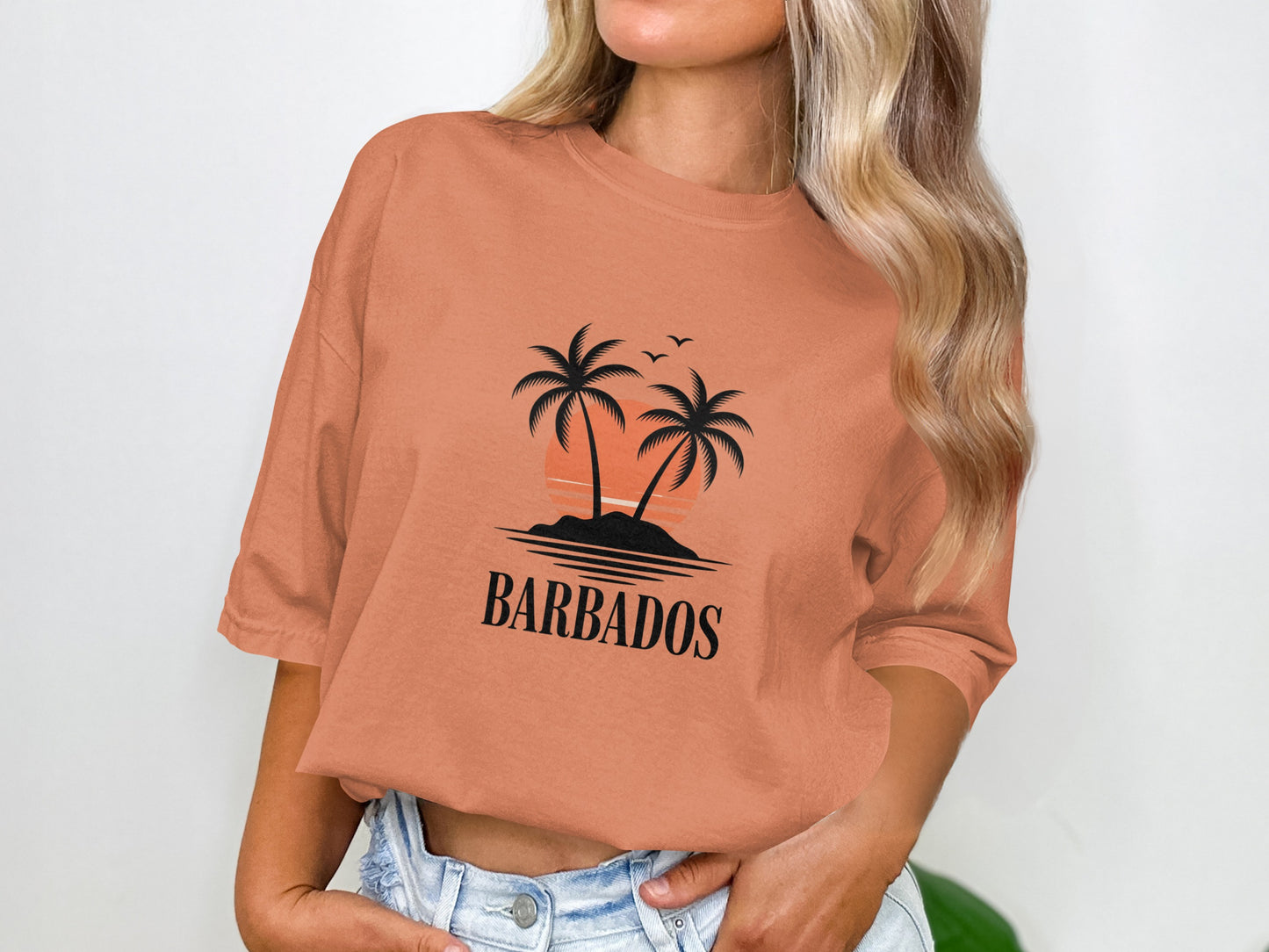 Barbados Palm Tree Graphic Casual T-Shirt product type