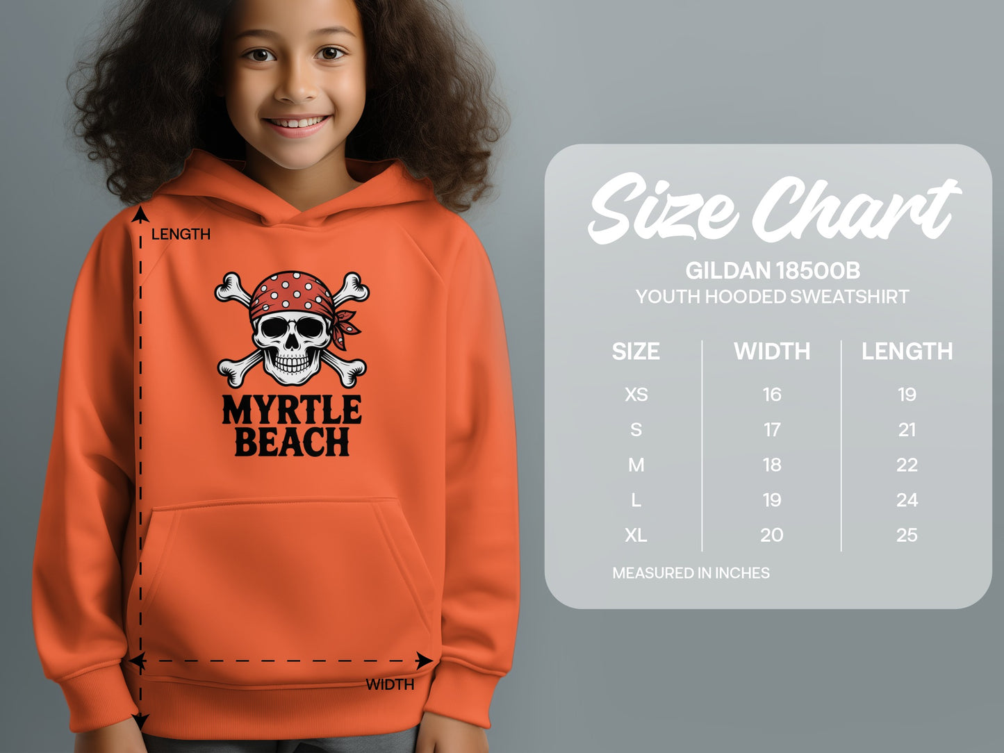 Vibrant Myrtle Beach Pirate Youth Hooded Sweatshirt product type