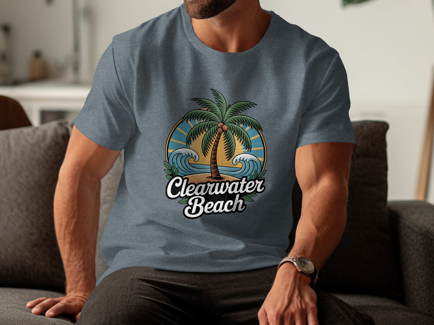 Clearwater Beach Palm Tree Graphic T-Shirt product