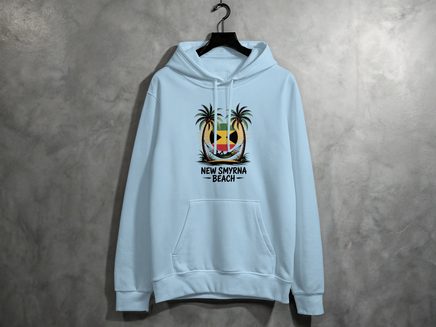 New Smyrna Beach Hoodie with Palm Trees product type