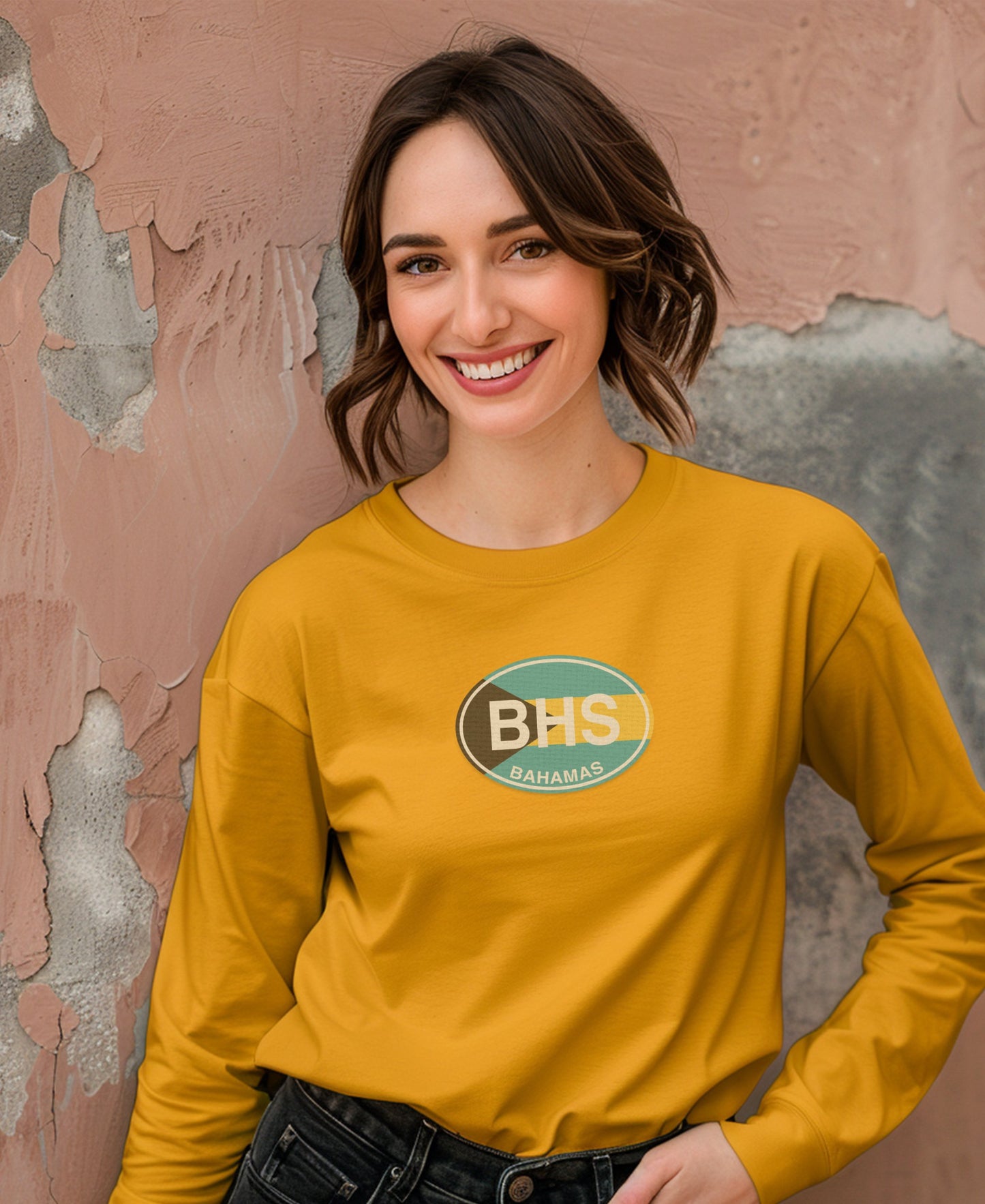 BHS Bahamas Logo Yellow Long Sleeve Shirt product