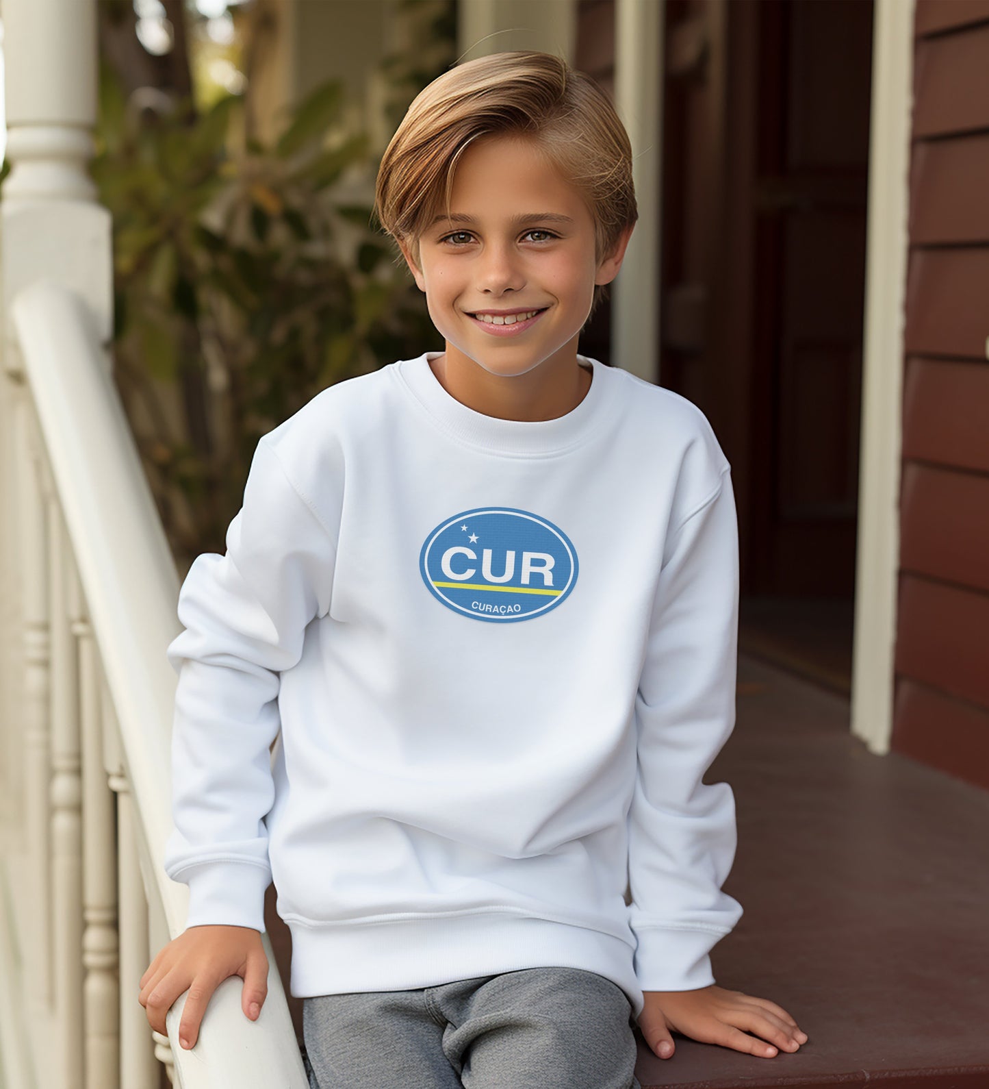 Curacao Themed White Kids Sweatshirt product type