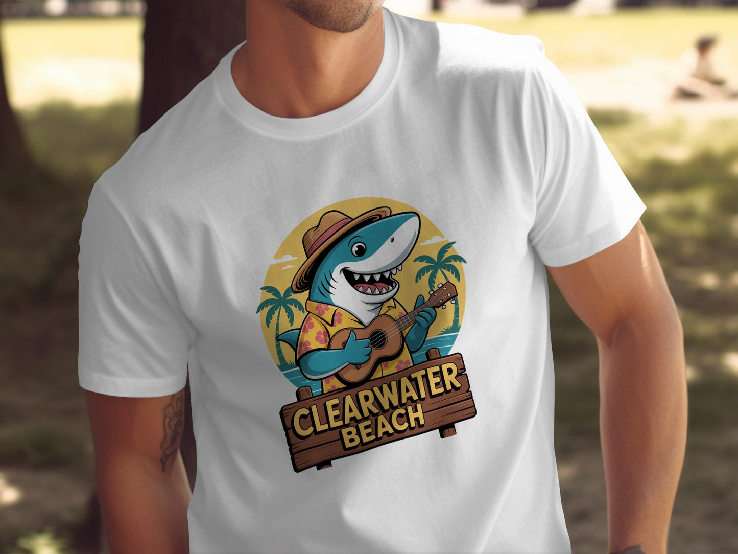 Clearwater Beach Shark Playing Guitar T-Shirt product