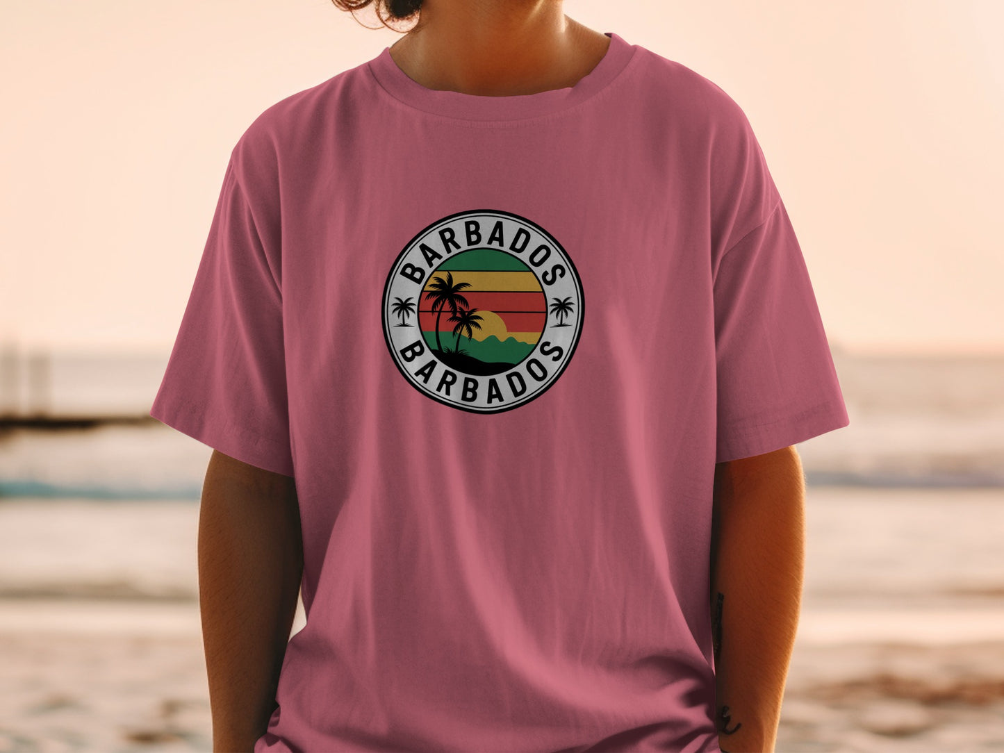 Barbados Sun and Palm Trees Graphic T-shirt product