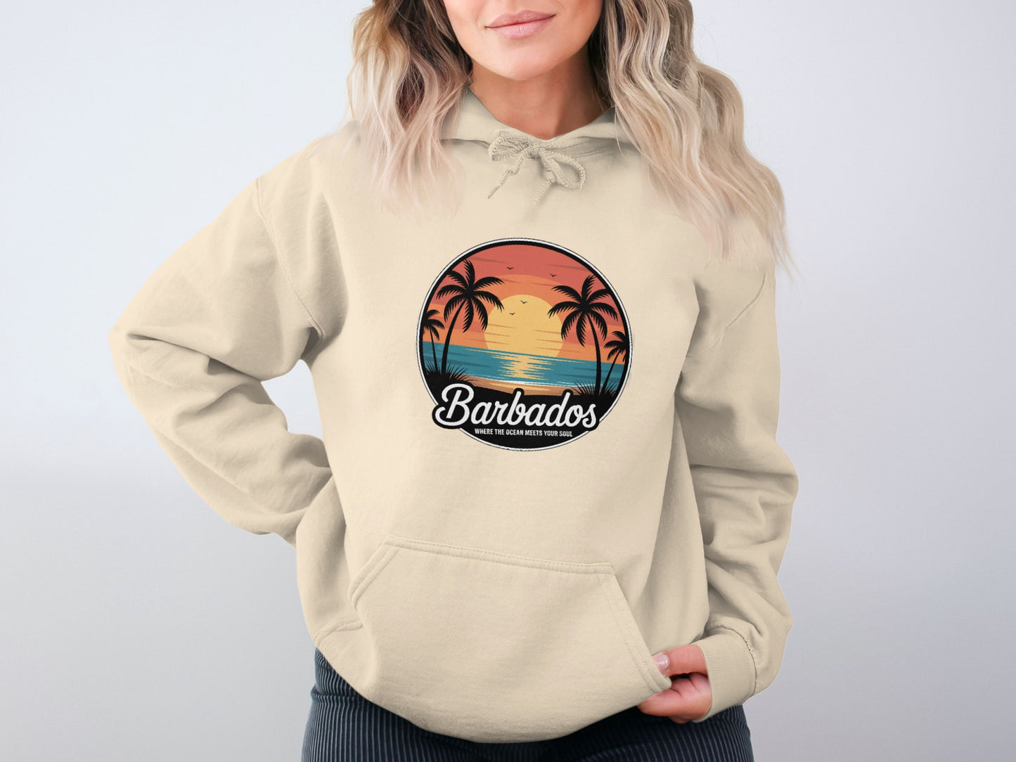 Barbados Sunset Hoodie with Palm Trees Graphic product