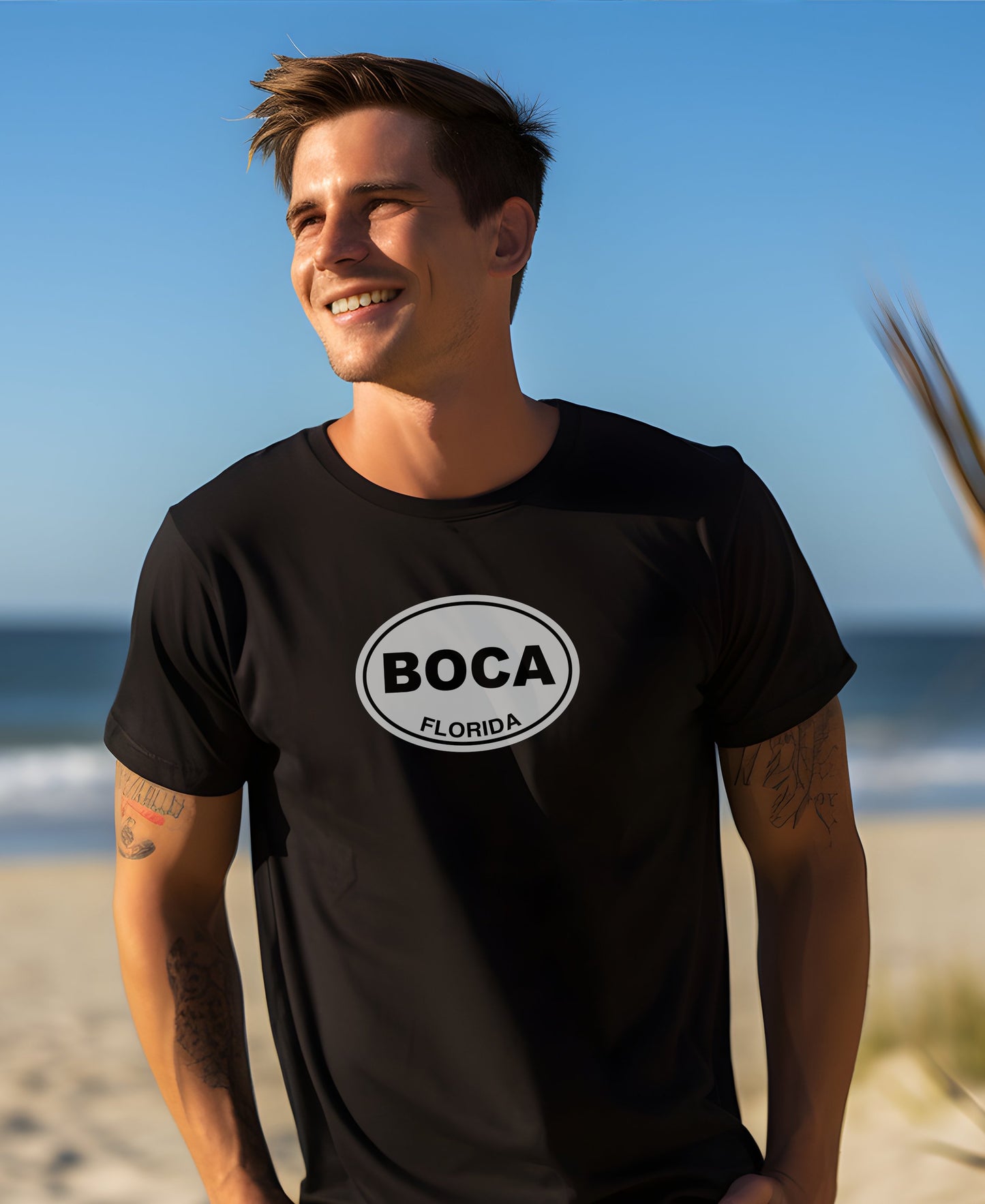 Boca Florida graphic printed black T-shirt product type