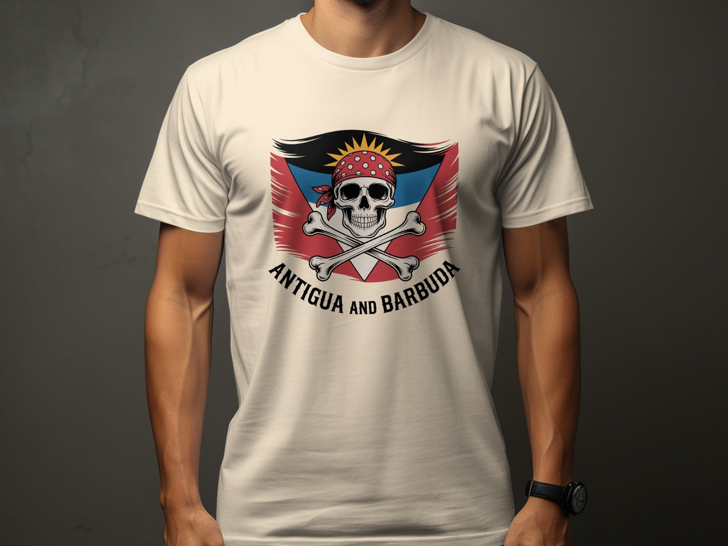 Antigua and Barbuda Pirate Skull T-shirt product type