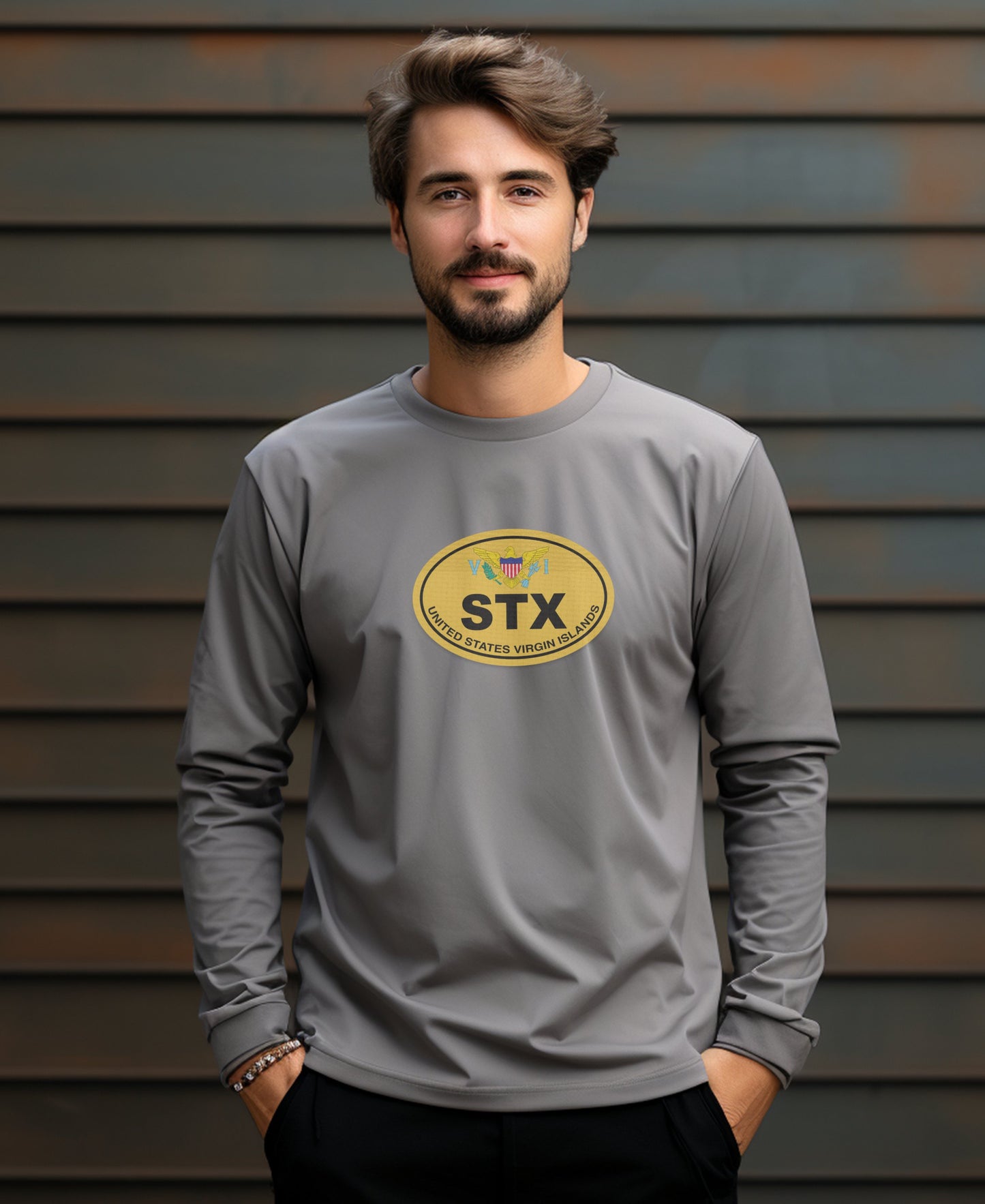 St Croix Crucian Christmas Festival and Island Charm Mens Long Sleeve T Shirt