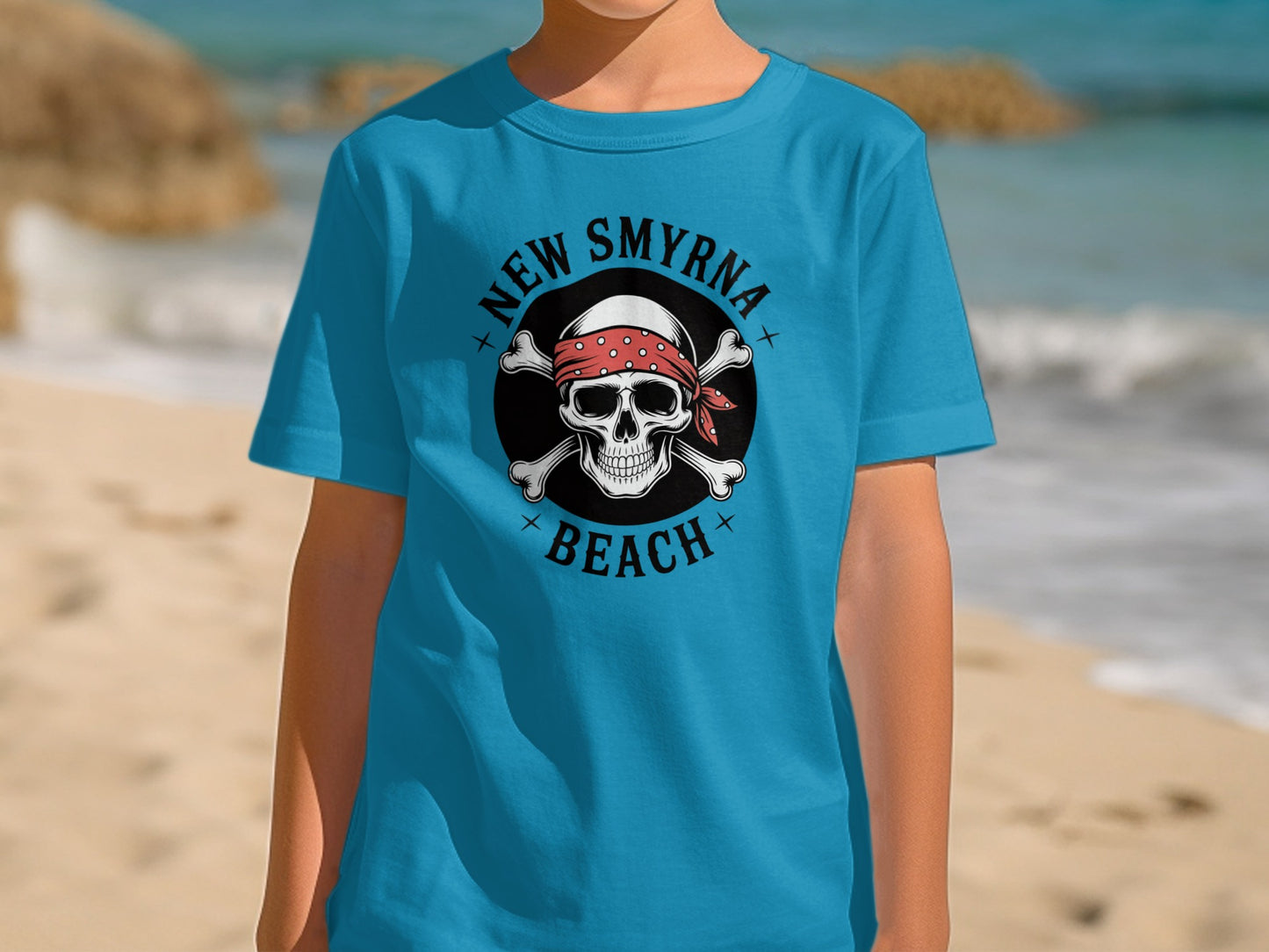 New Smyrna Beach Pirate Skull Youth Shirt product