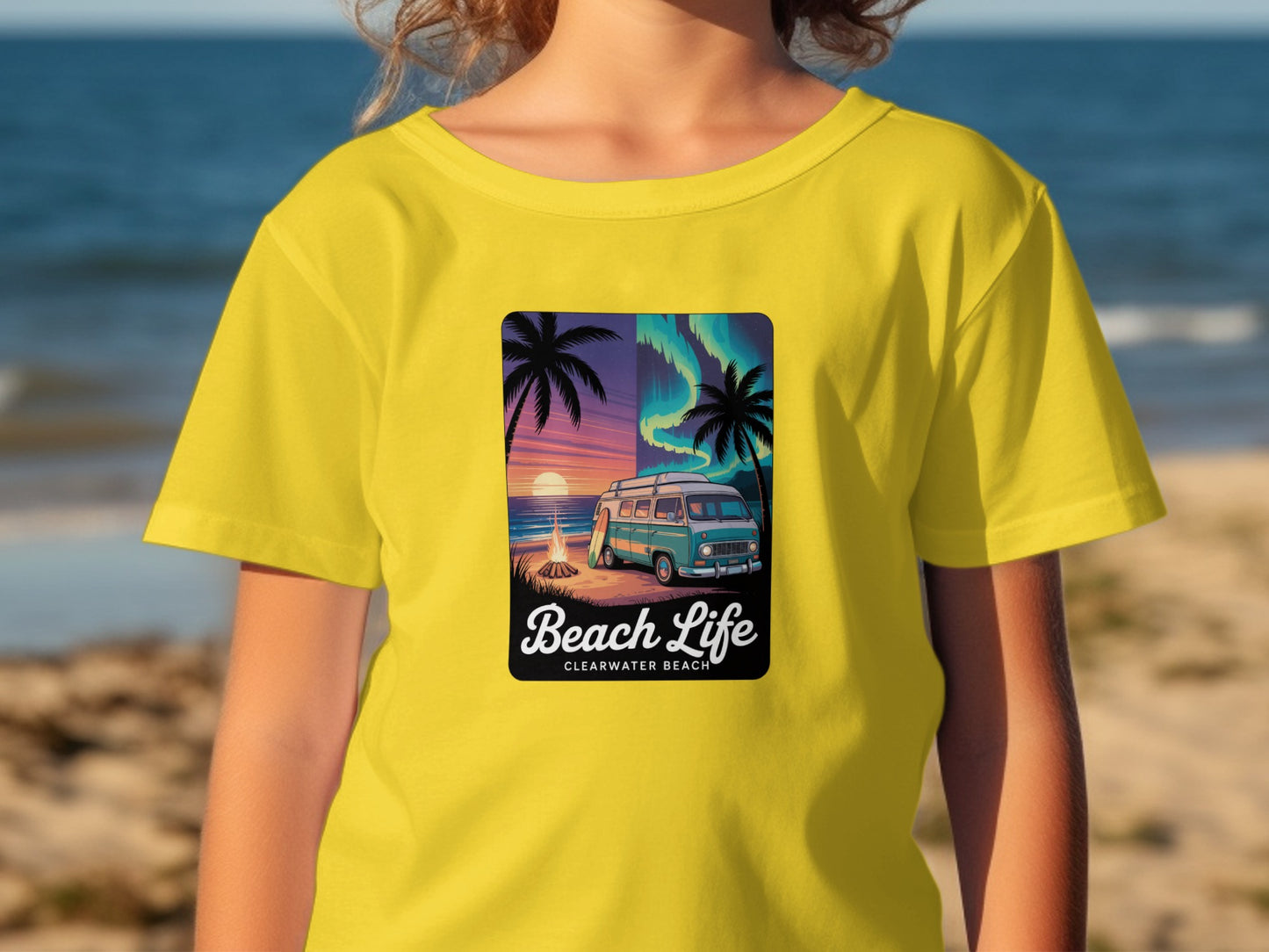 Beach Life Clearwater Beach Yellow T-Shirt Product