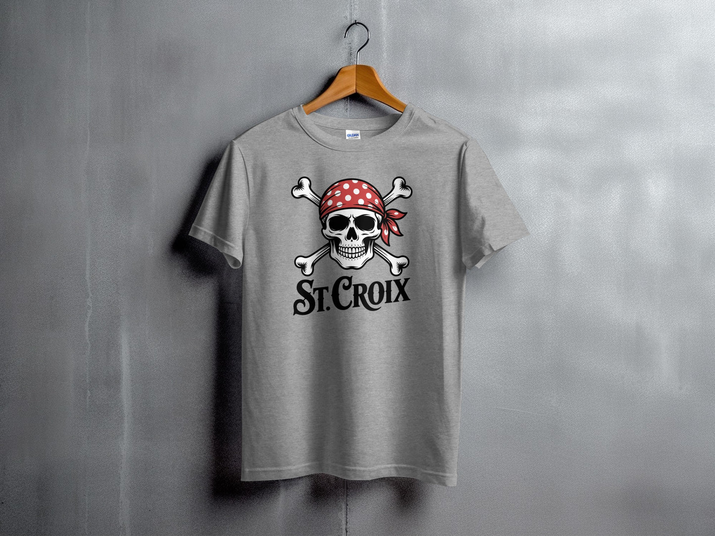 St. Croix Pirate Skull Design Graphic T-shirt product type