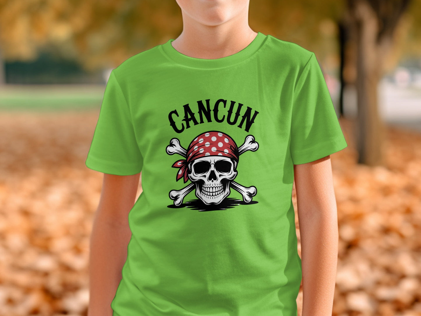 Cancun Pirate Skull Graphic Kids T-Shirt product