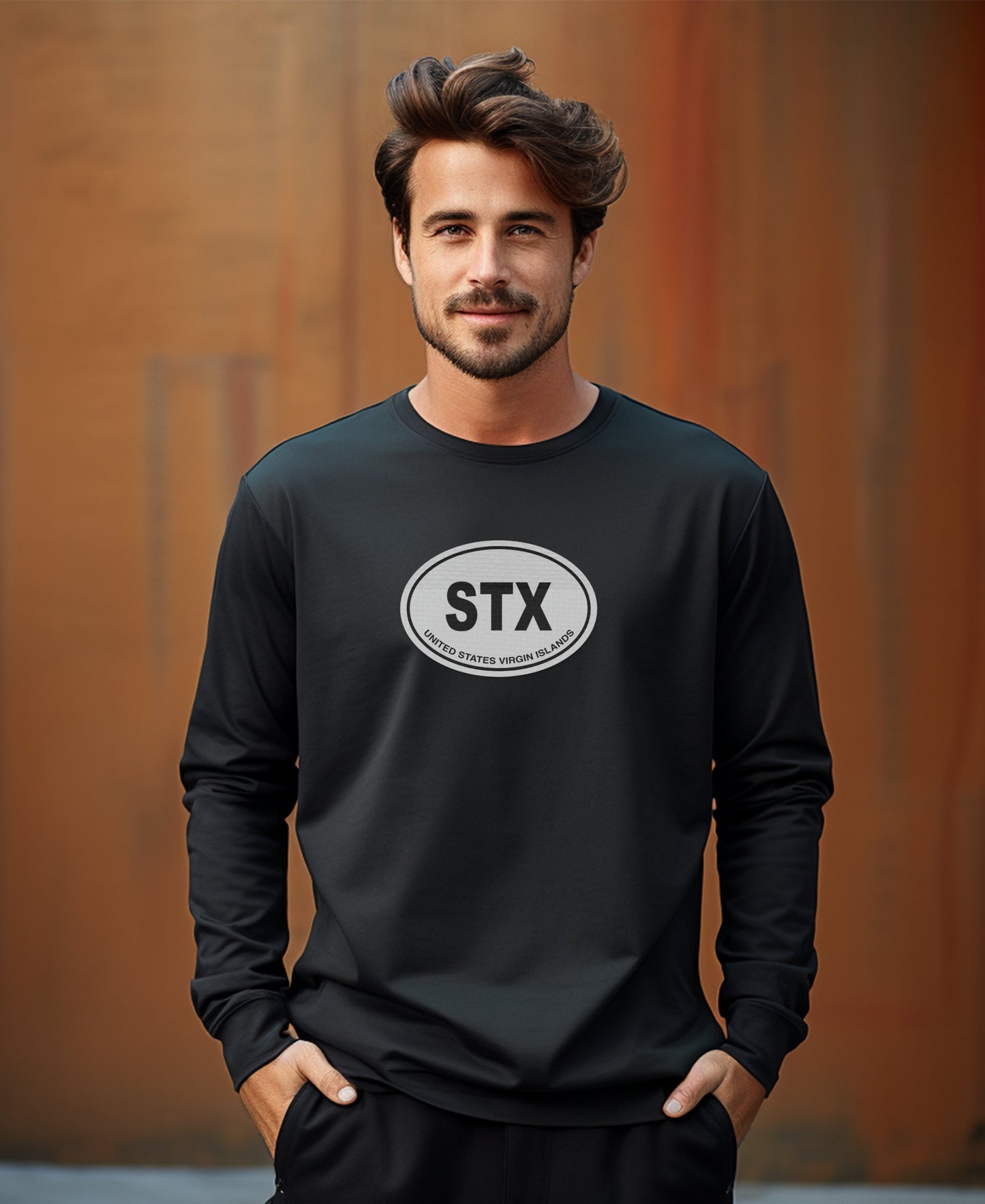 St Croix Crucian Christmas Festival and Island Charm Mens Long Sleeve T Shirt
