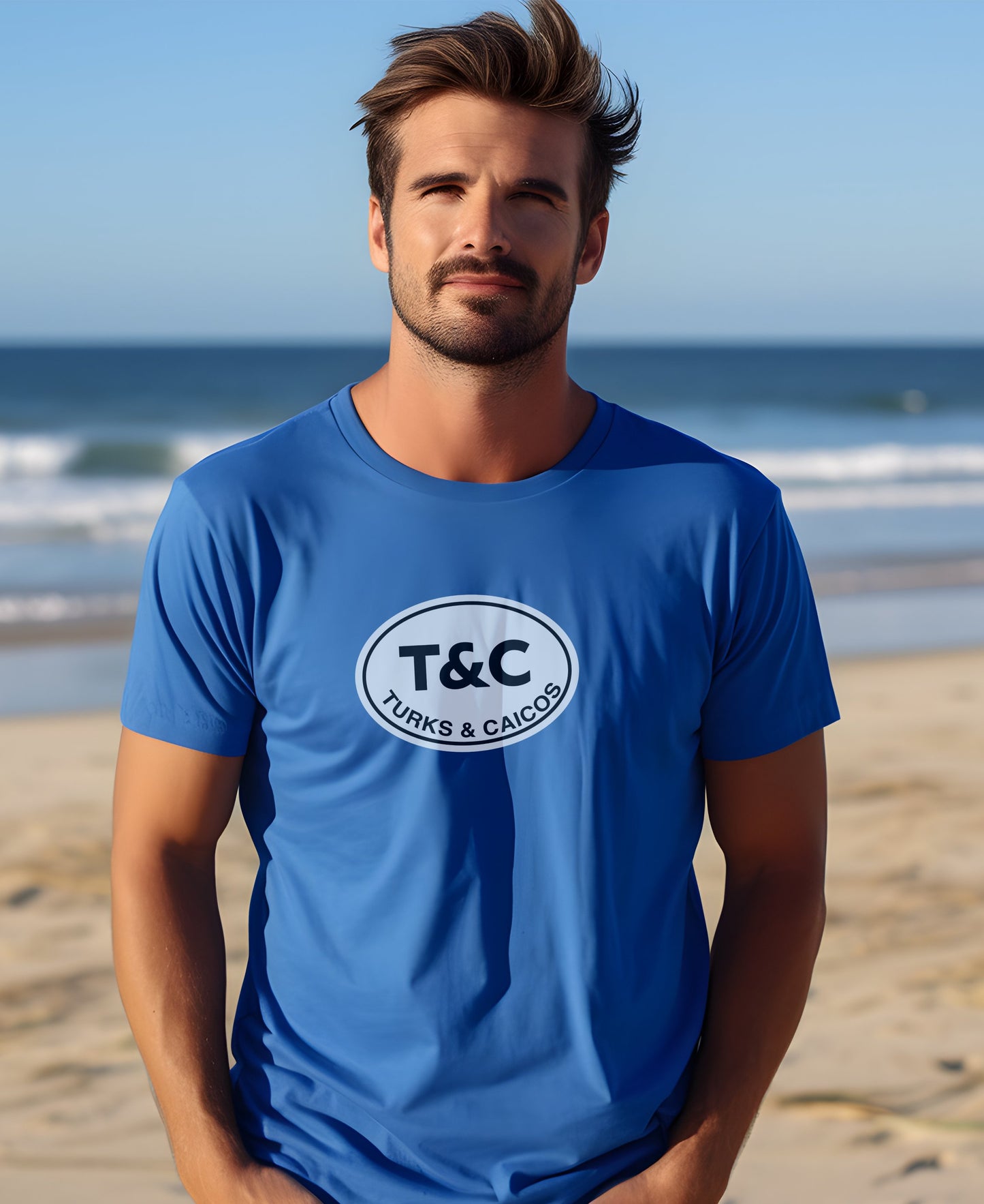 Turks and Caicos T&C Logo Blue Graphic T Shirt product