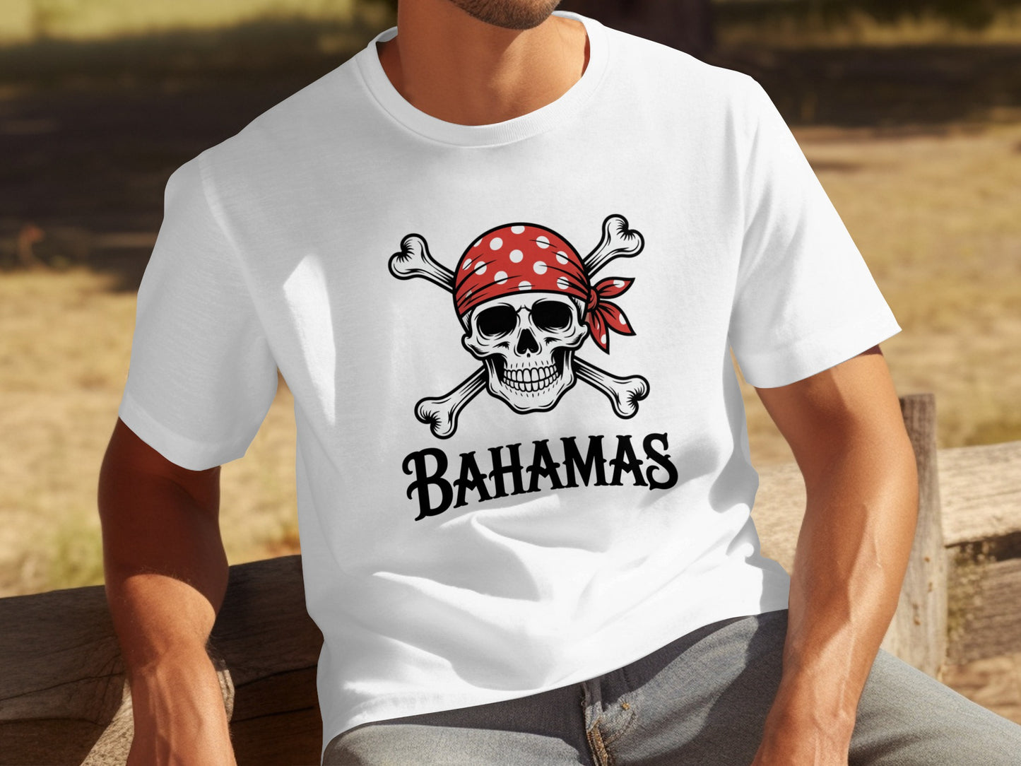 Bahamas Pirate Skull Graphic Design T-shirt product