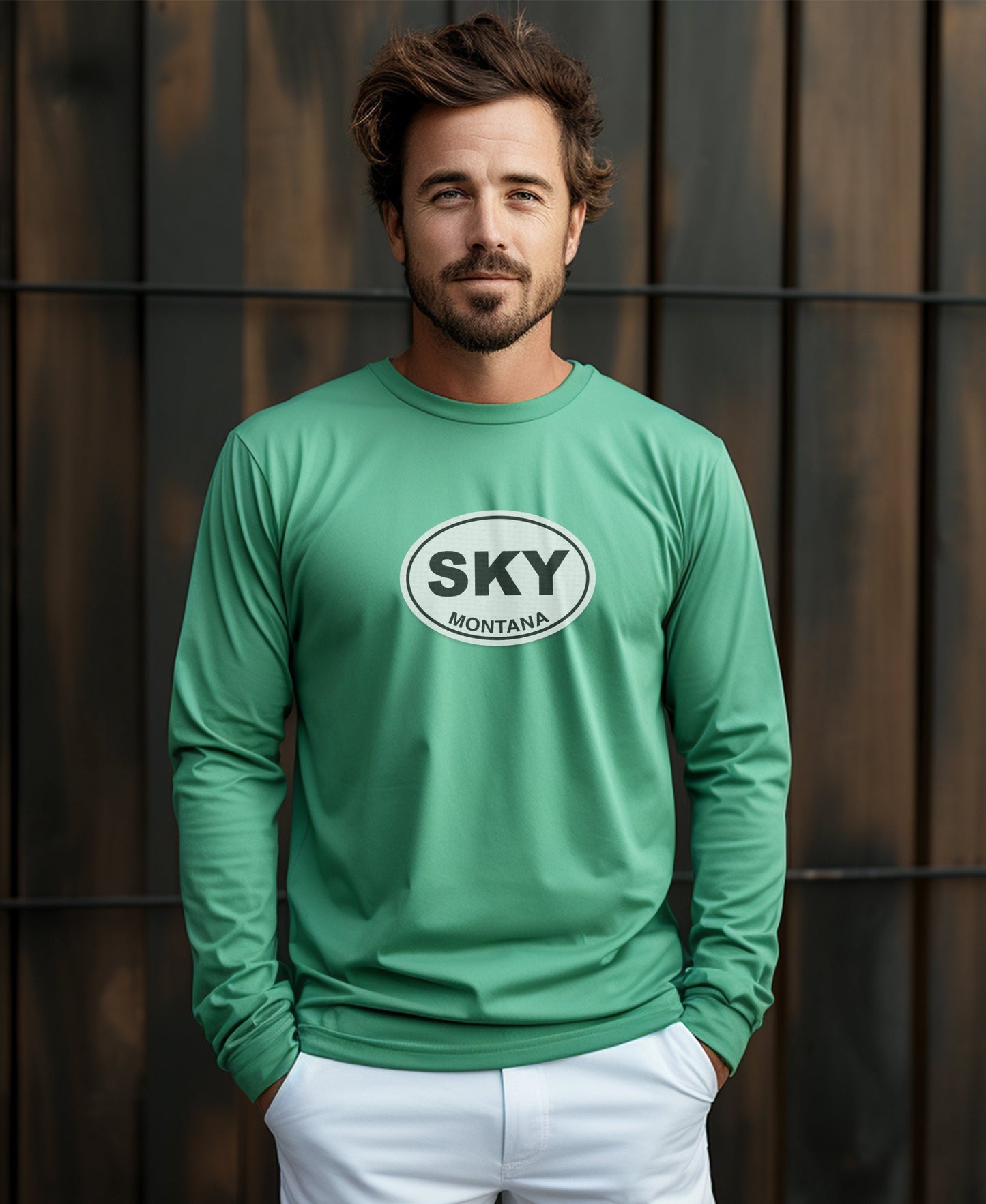 Big Sky Montana Peaks and Yellowstone Access Mens Long Sleeve T Shirt