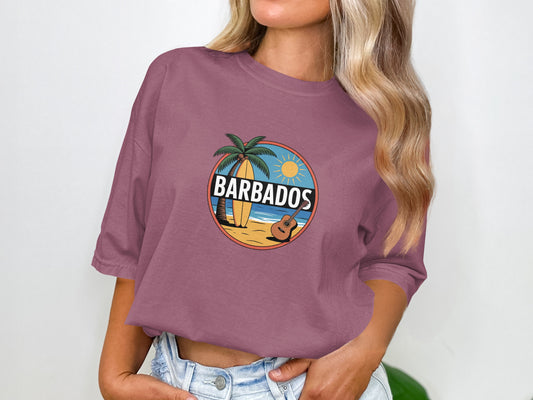 Barbados Beach Scene Purple Casual Shirt product