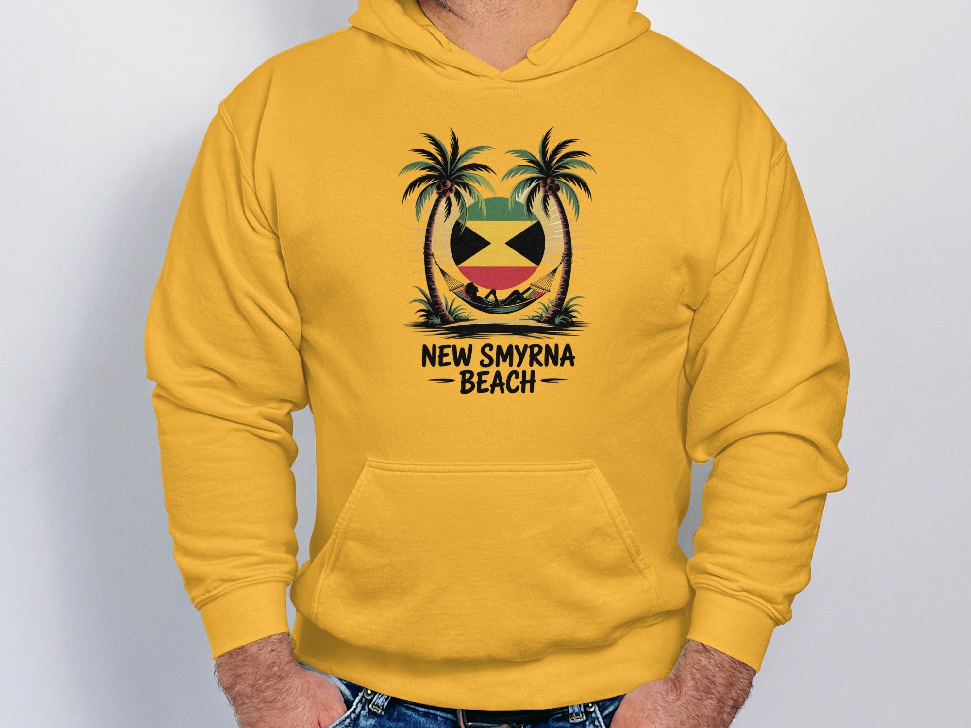 New Smyrna Beach Graphic Hoodie with Palm Trees product