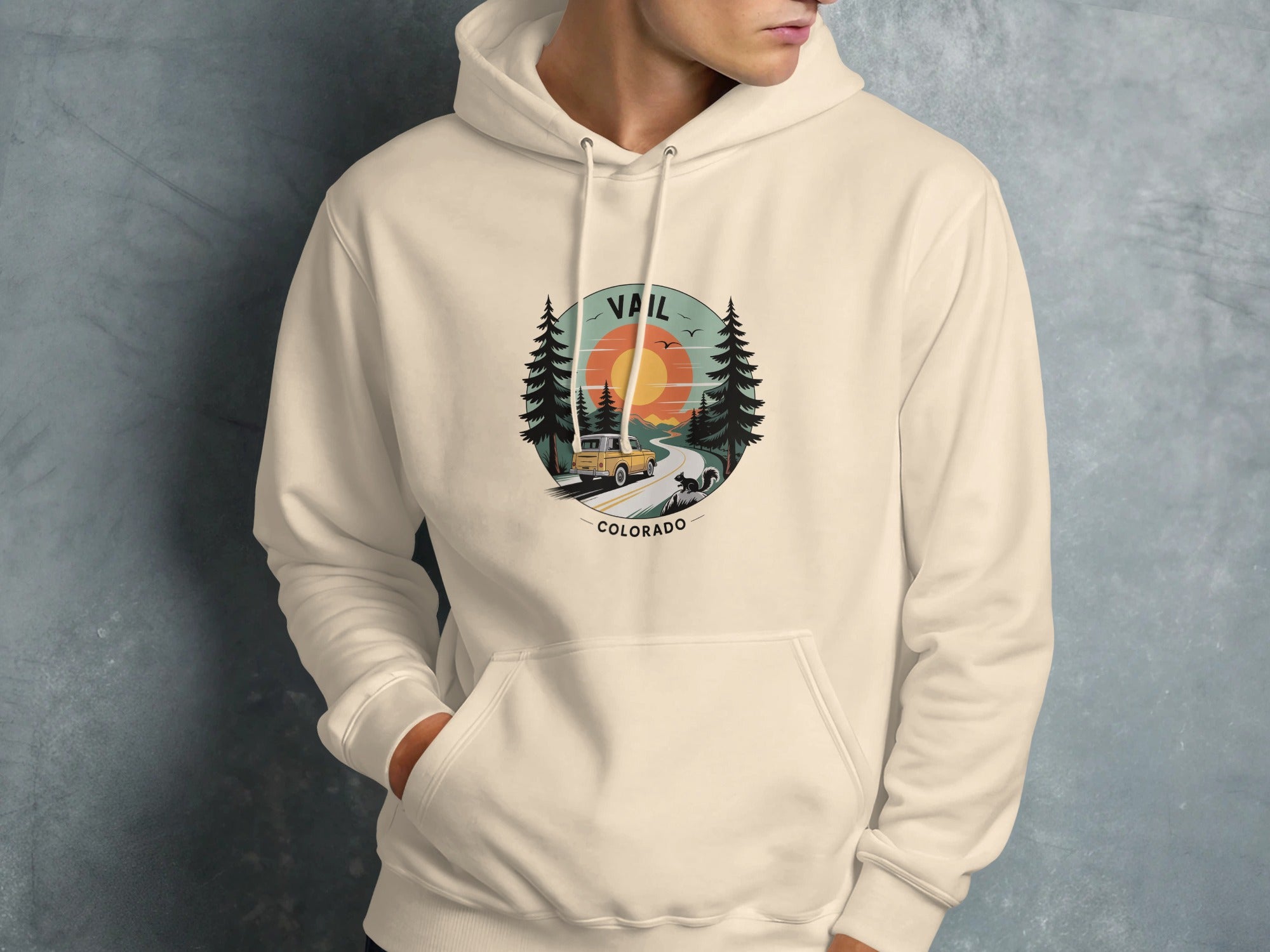 Vail Colorado Illustrated Graphic Hooded Sweatshirt product type