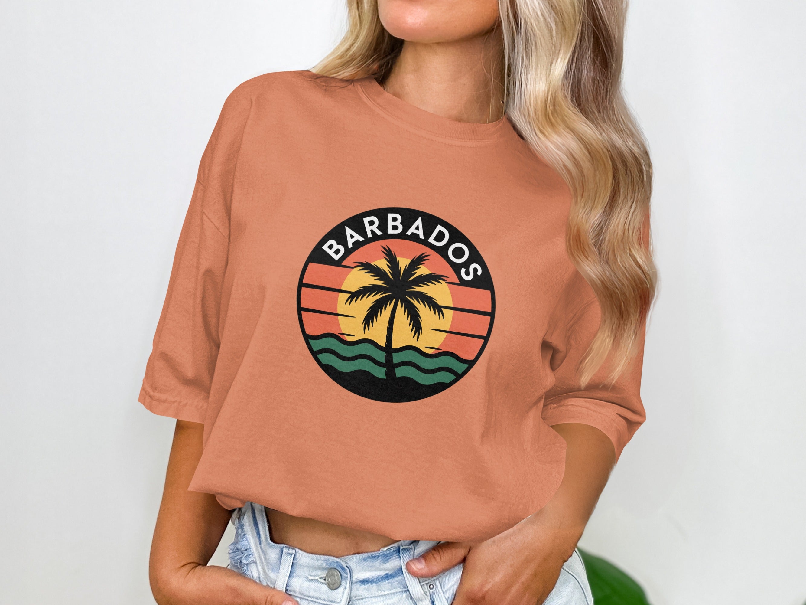 Barbados Sunset Palm Tree Graphic Tee product type
