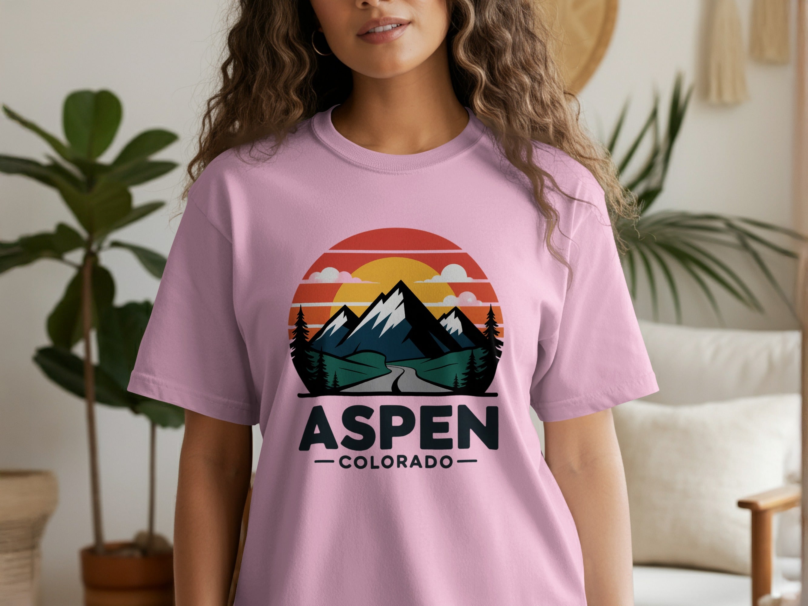 Aspen Colorado Mountain Sunset Graphic T-shirt product