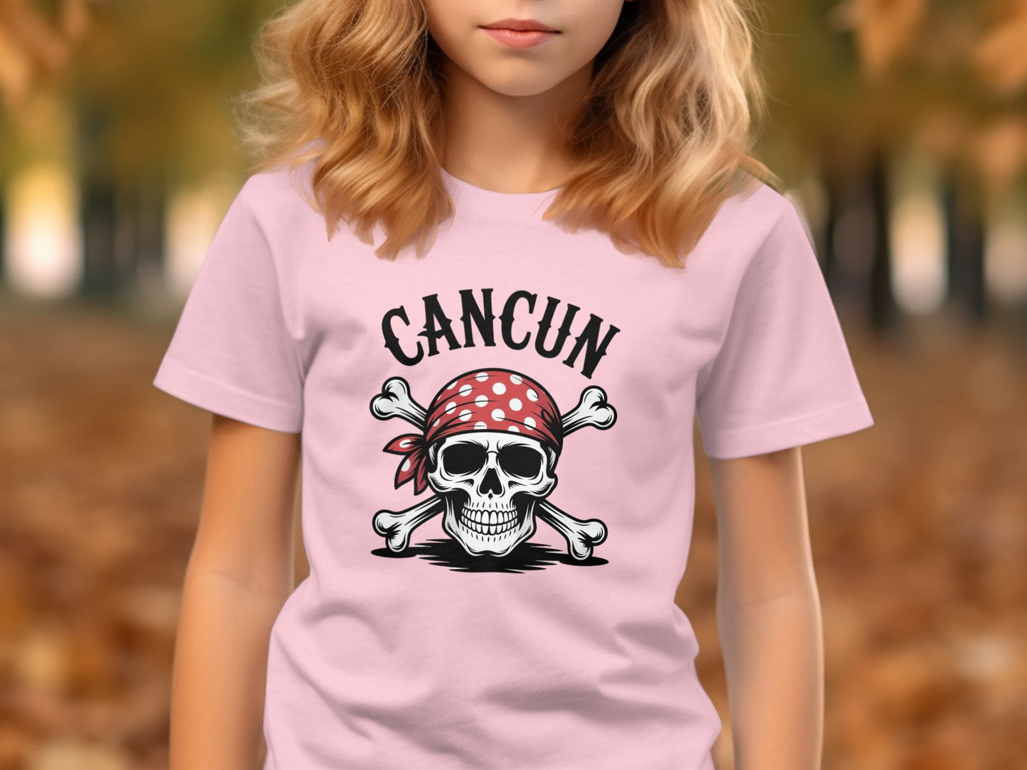 Cancun Pirate Skull Pink Graphic Tee product