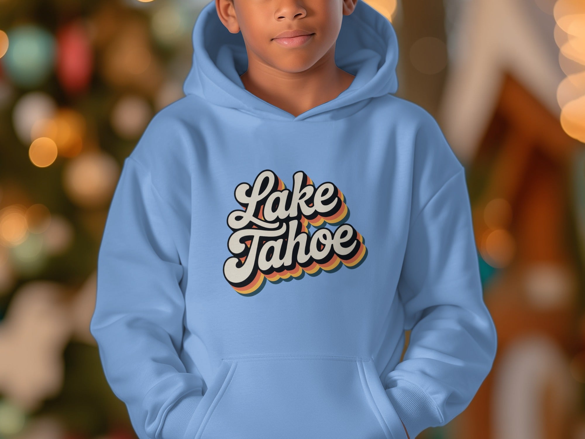 Lake Tahoe Retro Style Hoodie for Adults and Kids