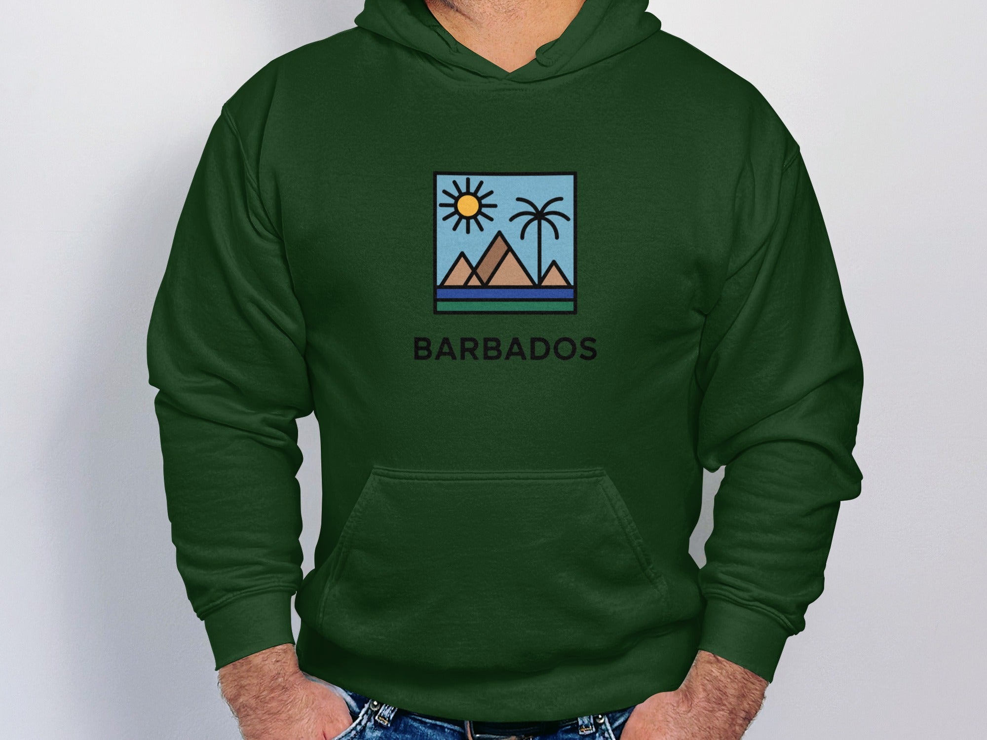 Barbados Sun and Palm Trees Graphic Hoodie product