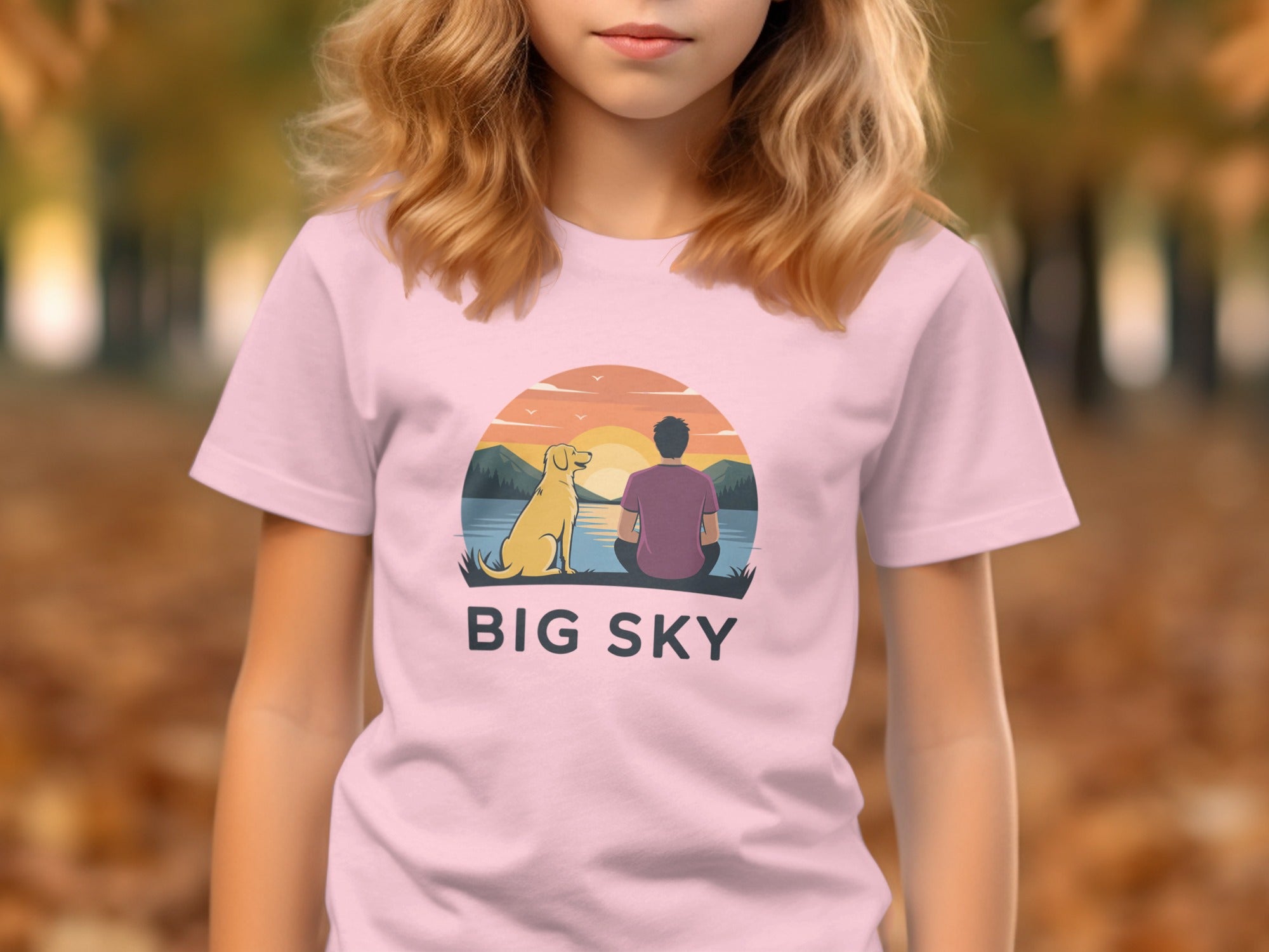 Big Sky Sunset with Dog and Person Shirt