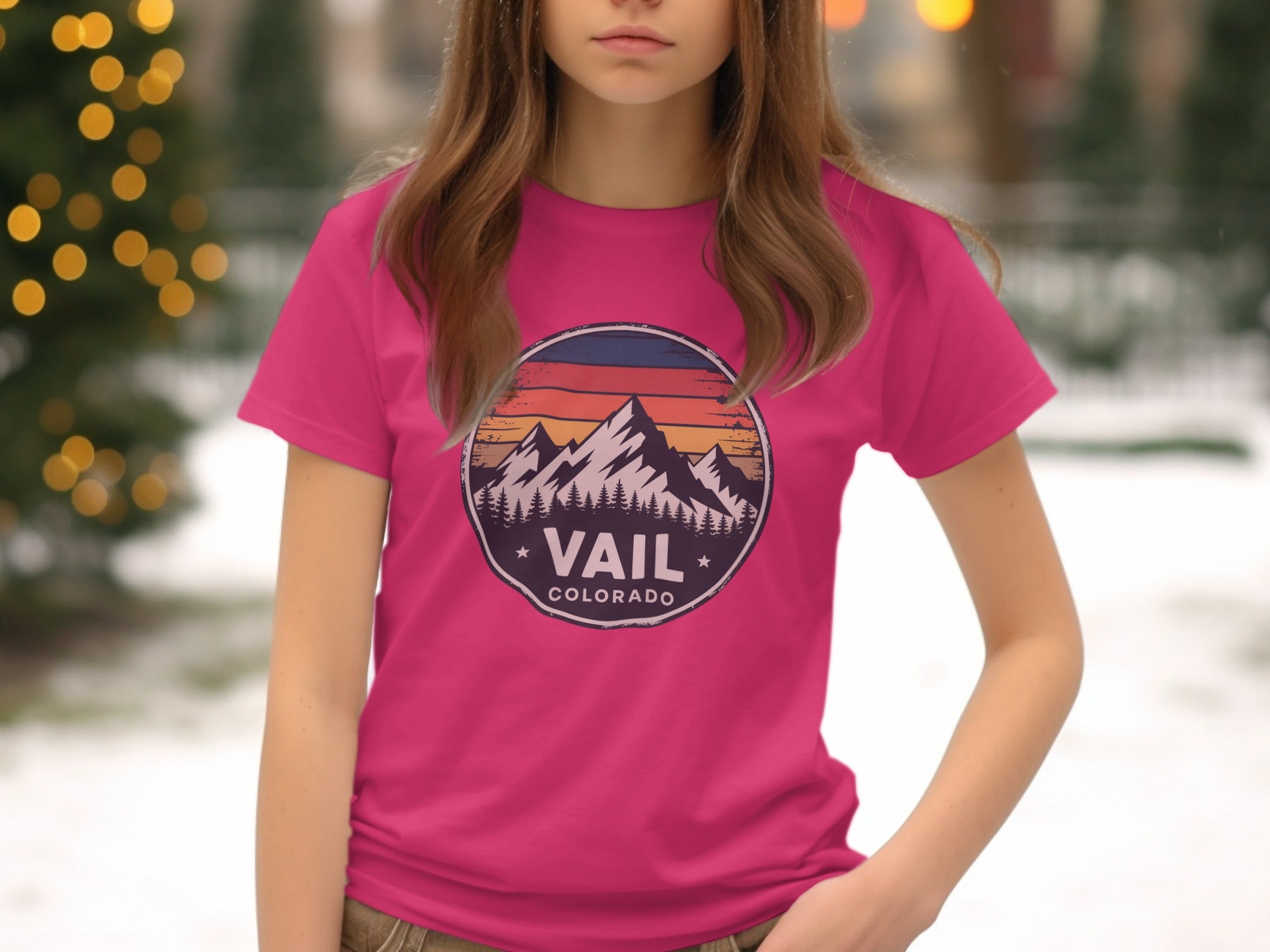 Vail Colorado graphic mountain scene t-shirt product